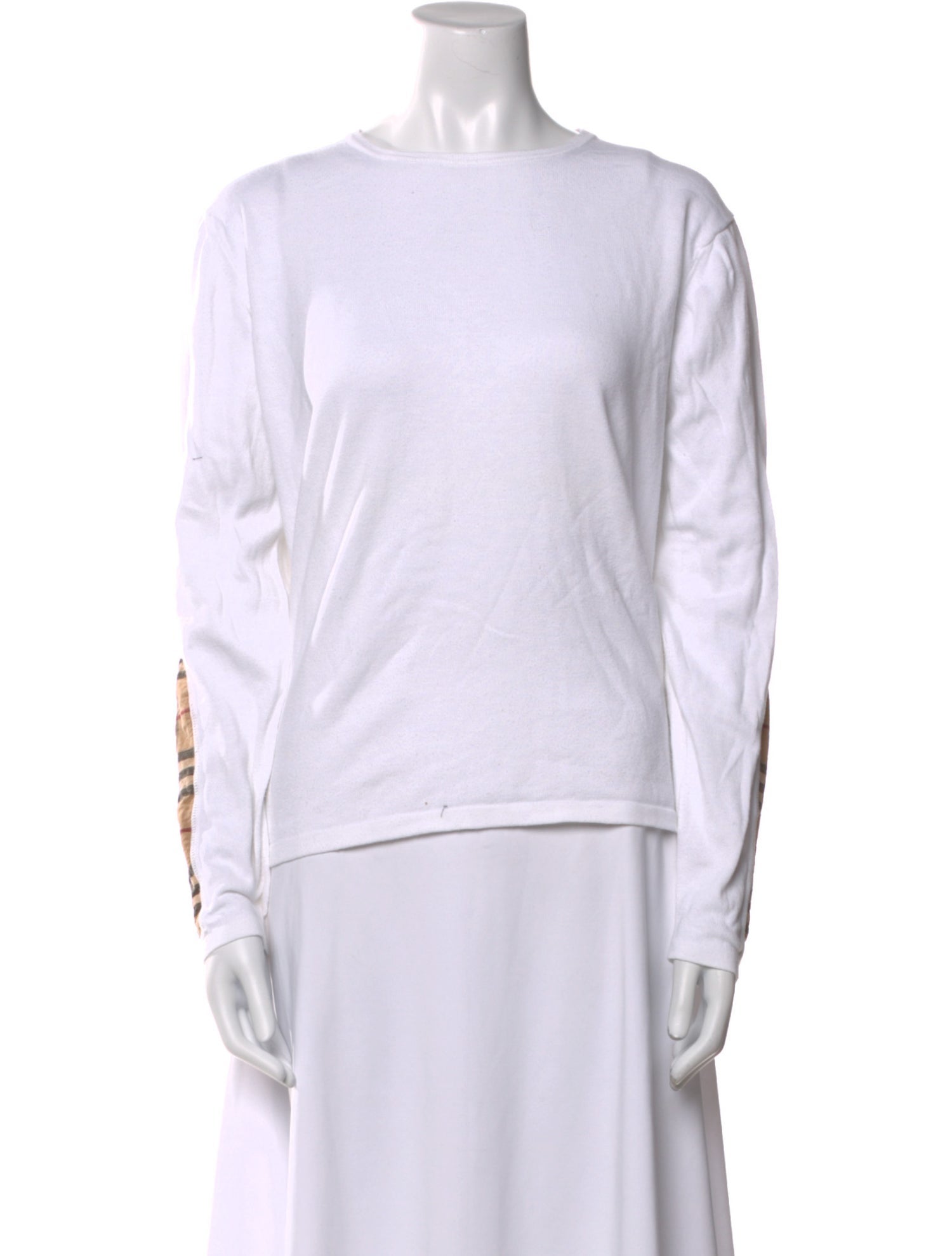 Burberry London Scoop Neck Long Sleeve Top