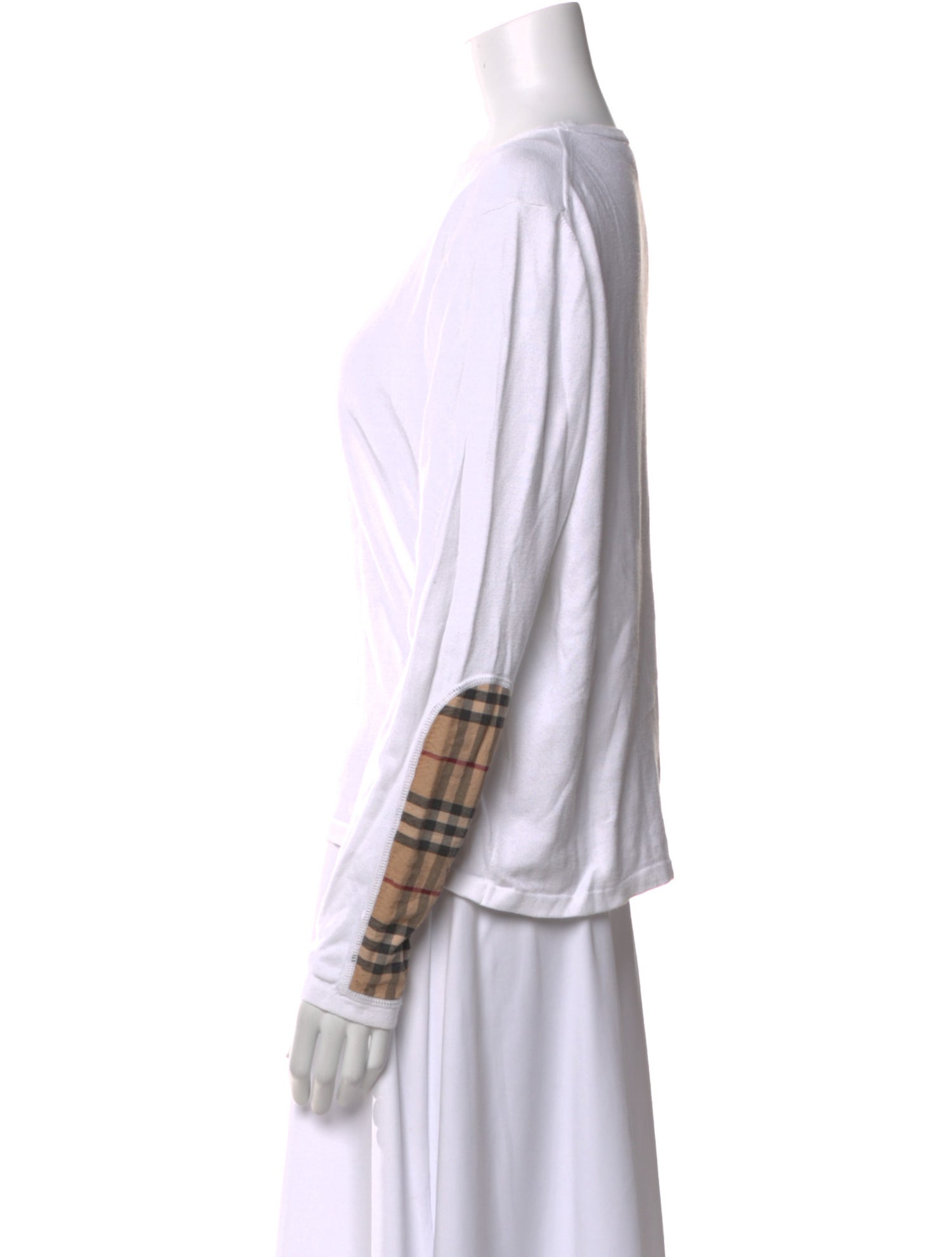 Burberry London Scoop Neck Long Sleeve Top