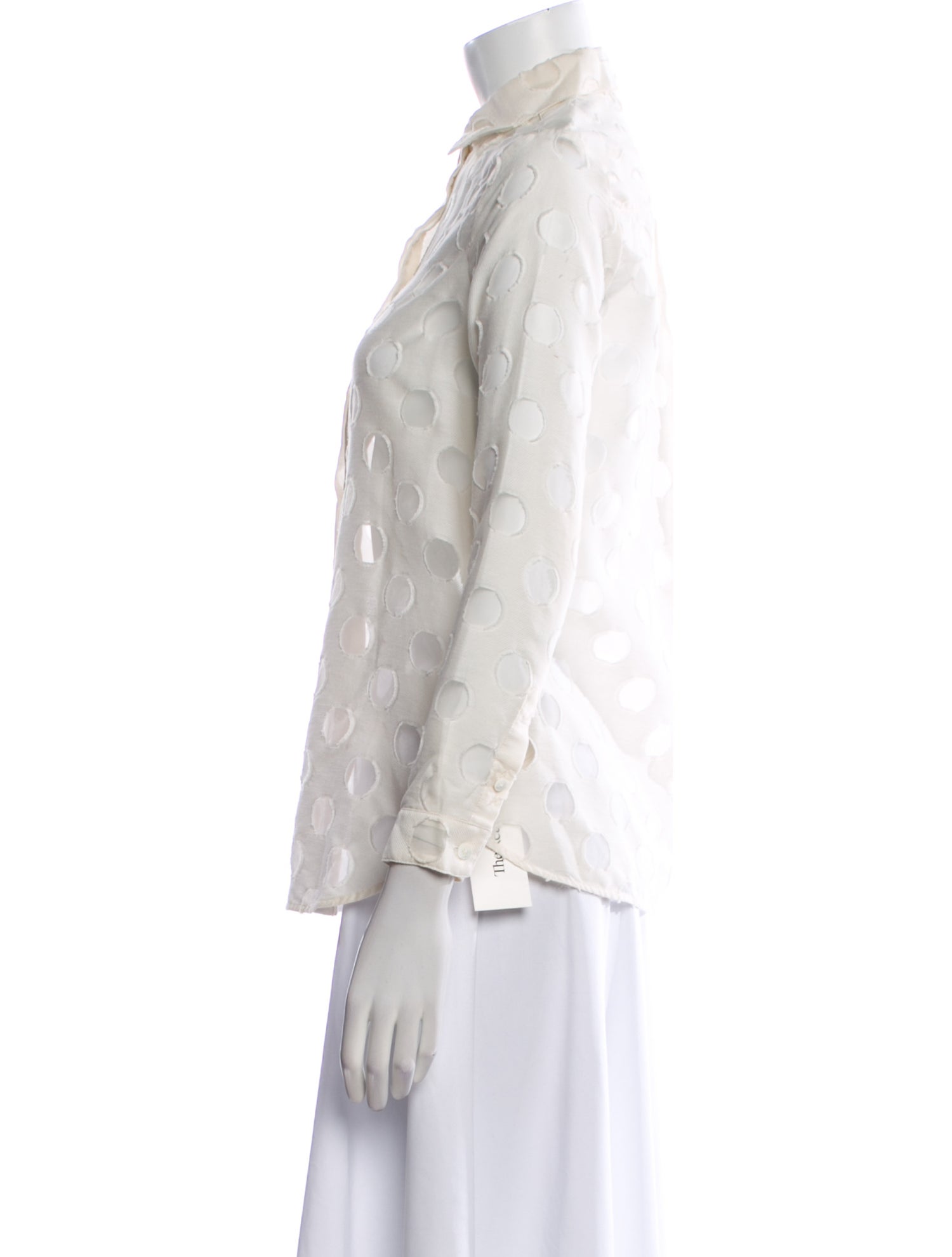 Burberry London Printed Three-Quarter Sleeve Button-Up Top