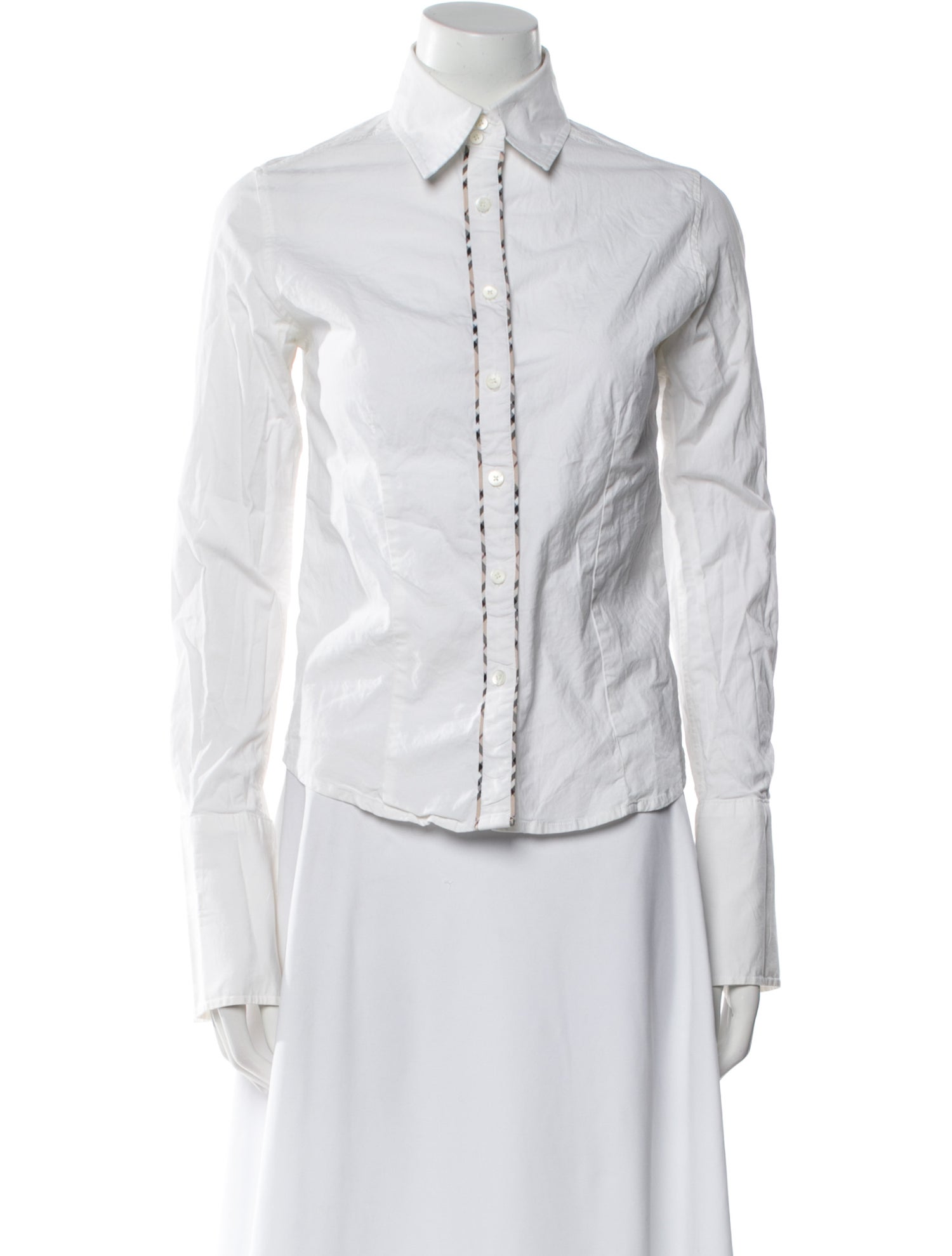 Burberry London Long Sleeve Button-Up Top