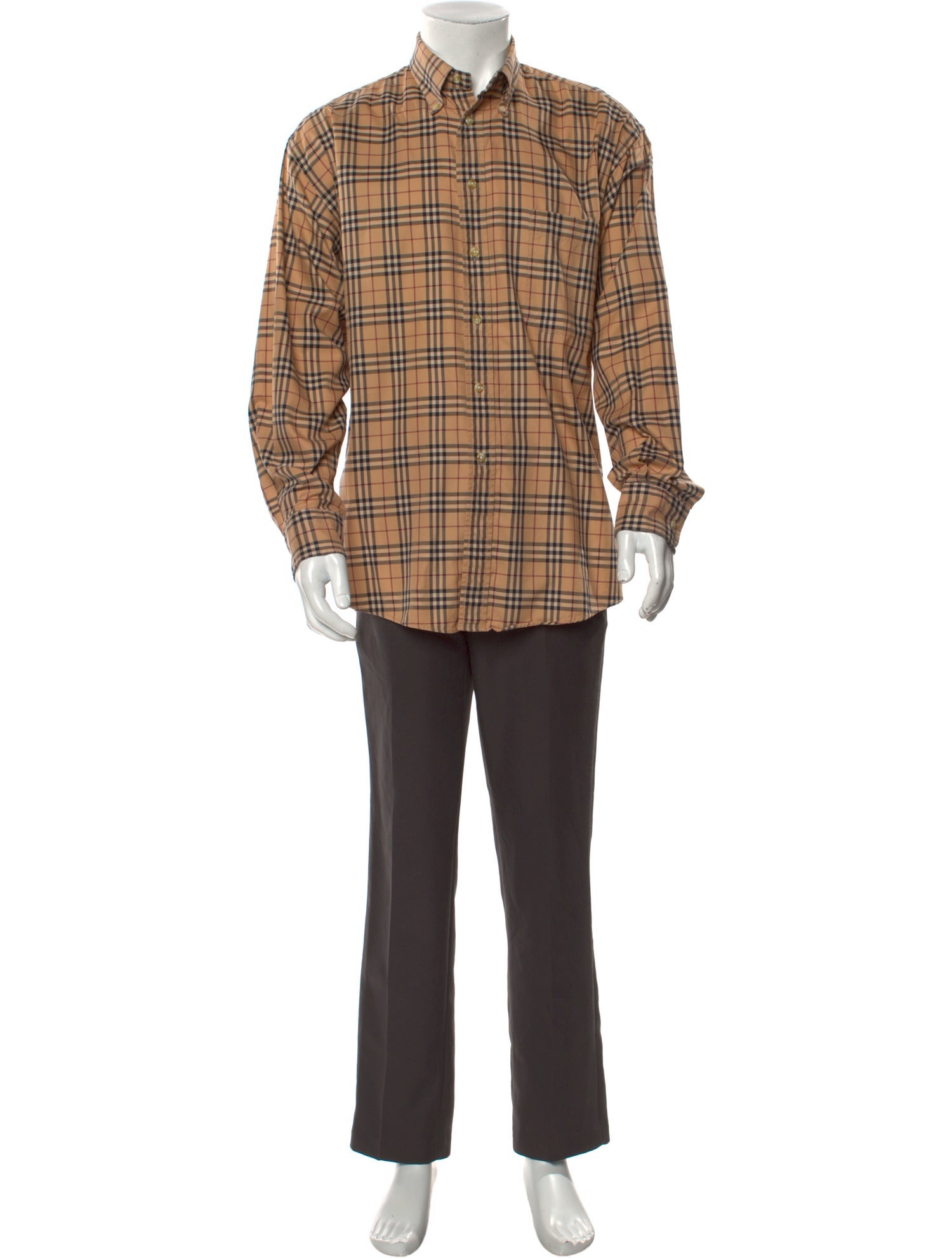 Burberry London Nova Check Pattern Long Sleeve Dress Shirt