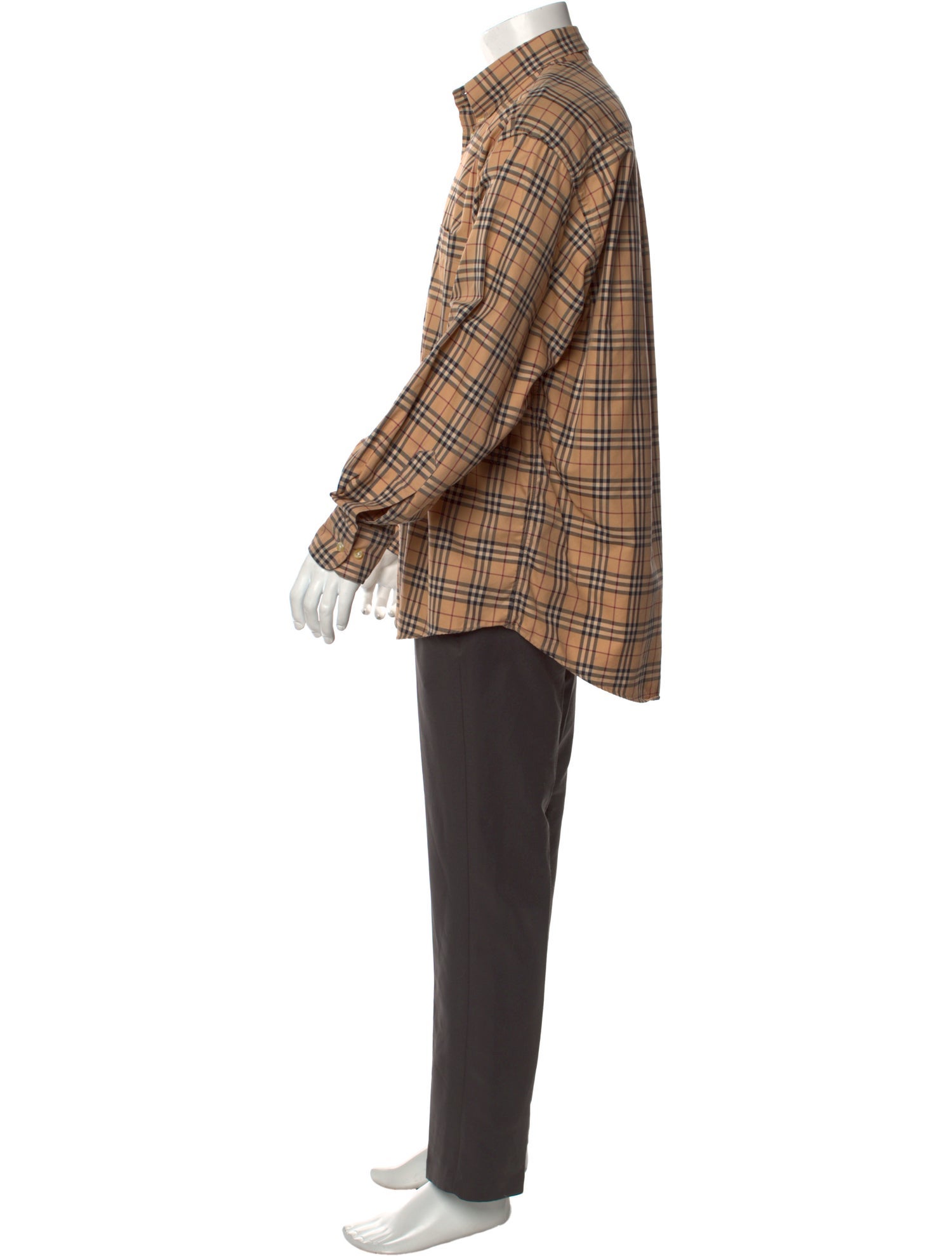 Burberry London Nova Check Pattern Long Sleeve Dress Shirt