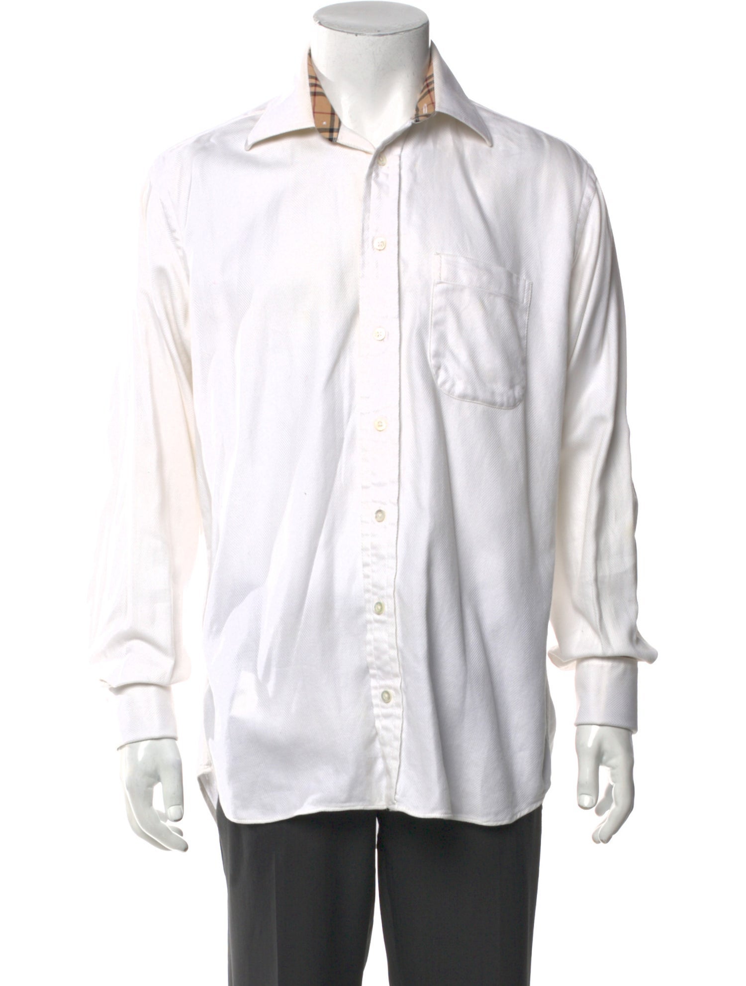 Burberry London Exploded Check Pattern Long Sleeve Dress Shirt