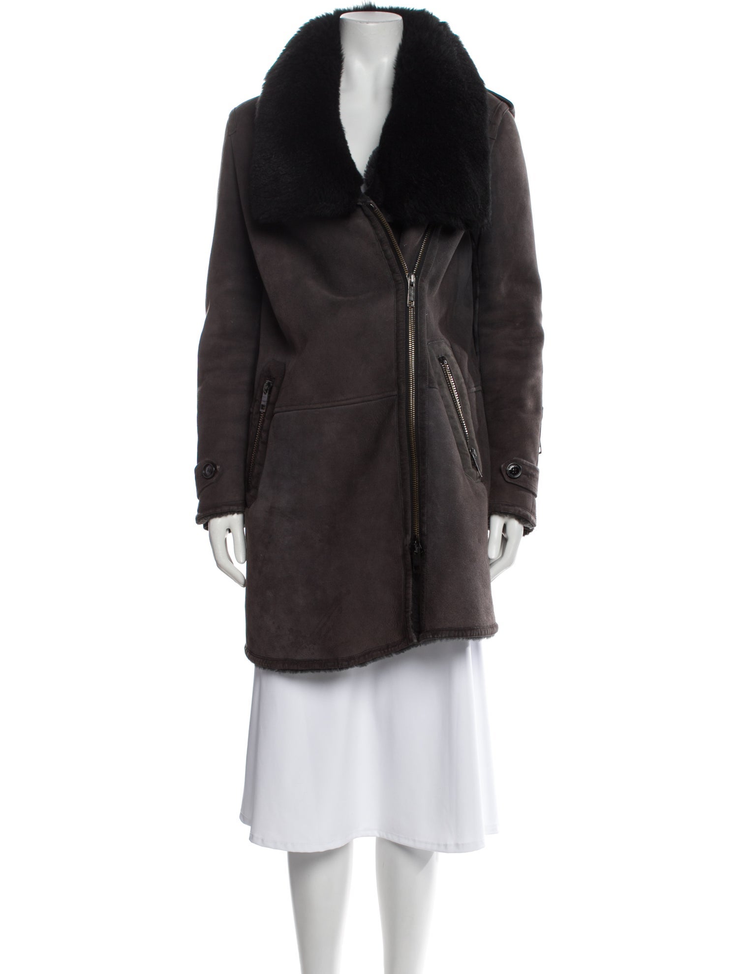 Burberry London Shearling Faux Fur Vest