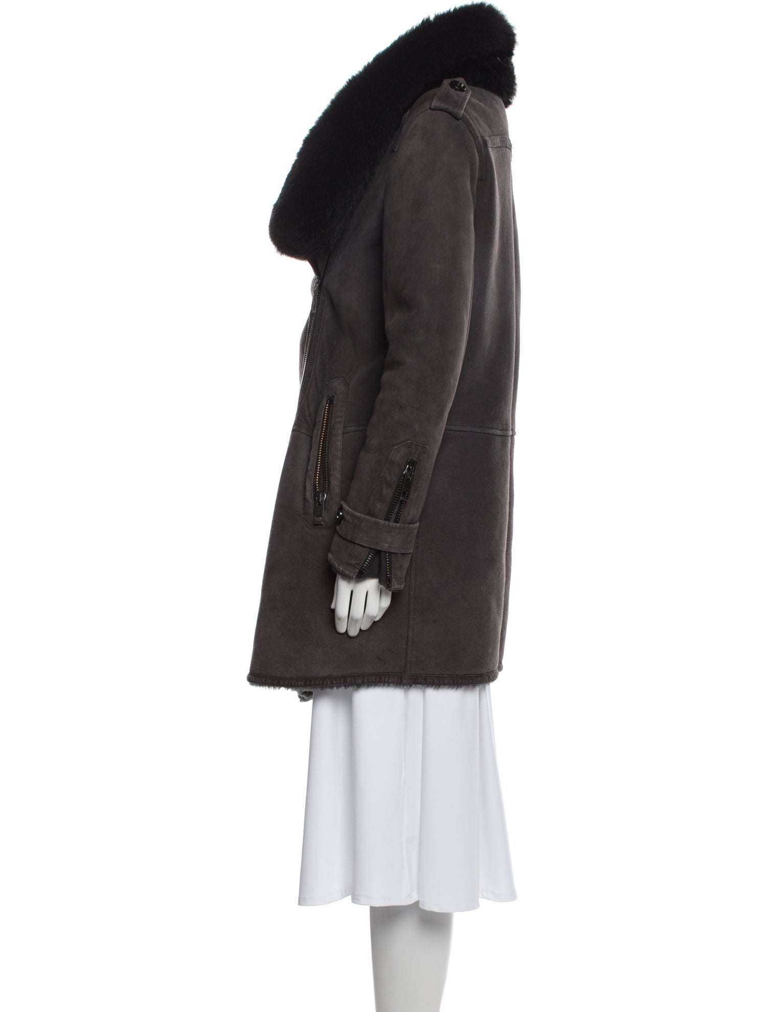 Burberry London Shearling Faux Fur Vest