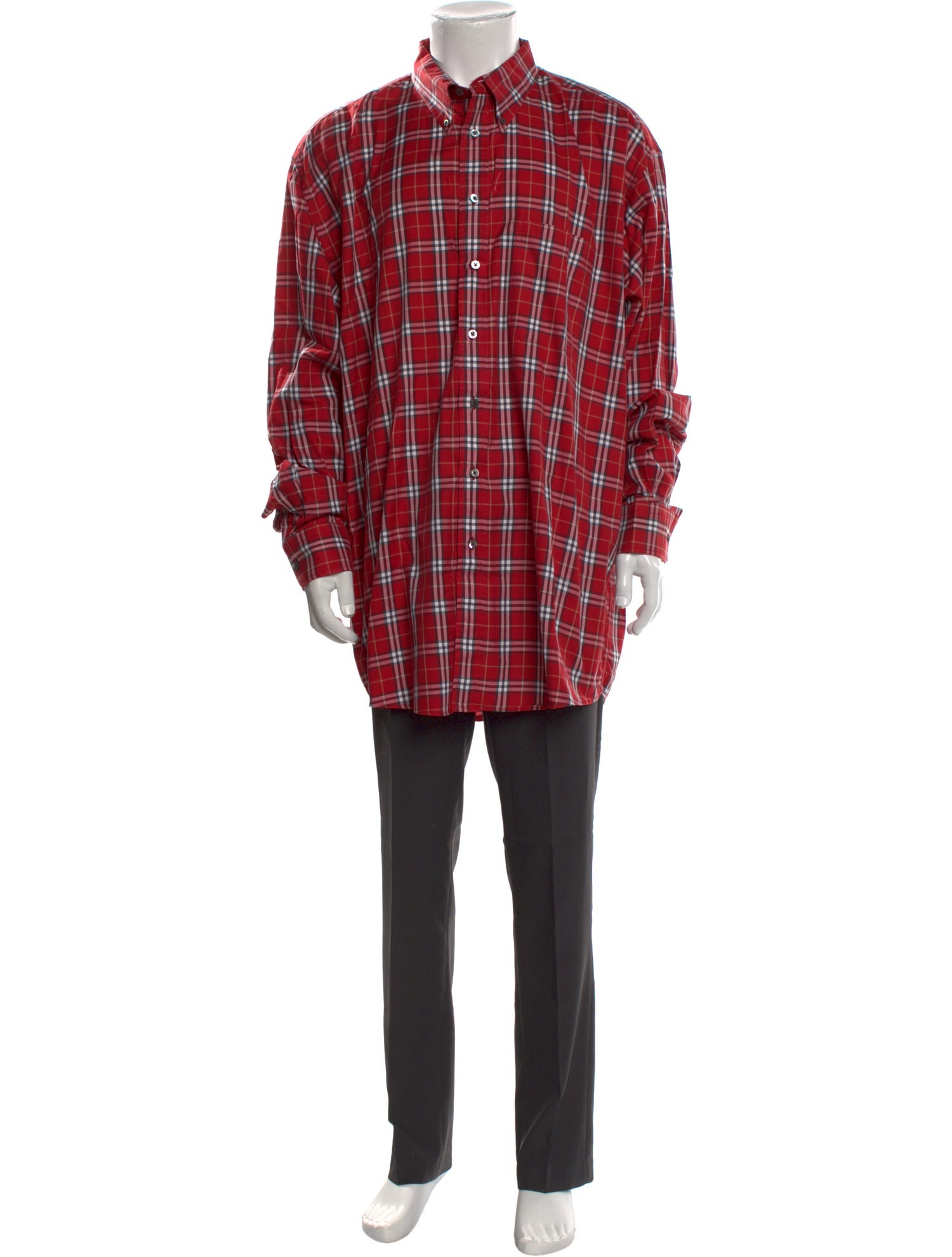 Burberry London Plaid Print Long Sleeve Shirt