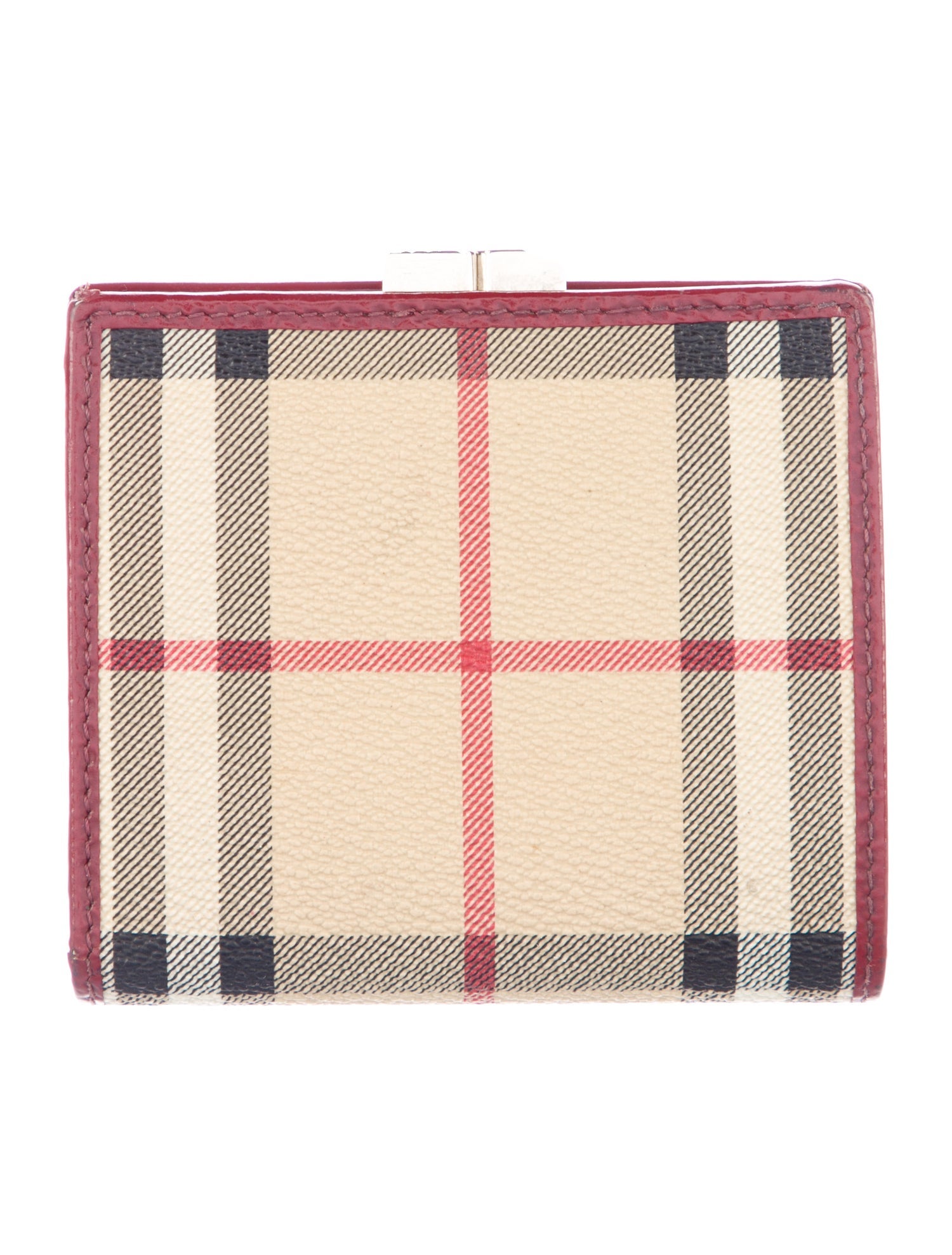 Burberry London Haymarket Check Pattern Plaid Print French Purse