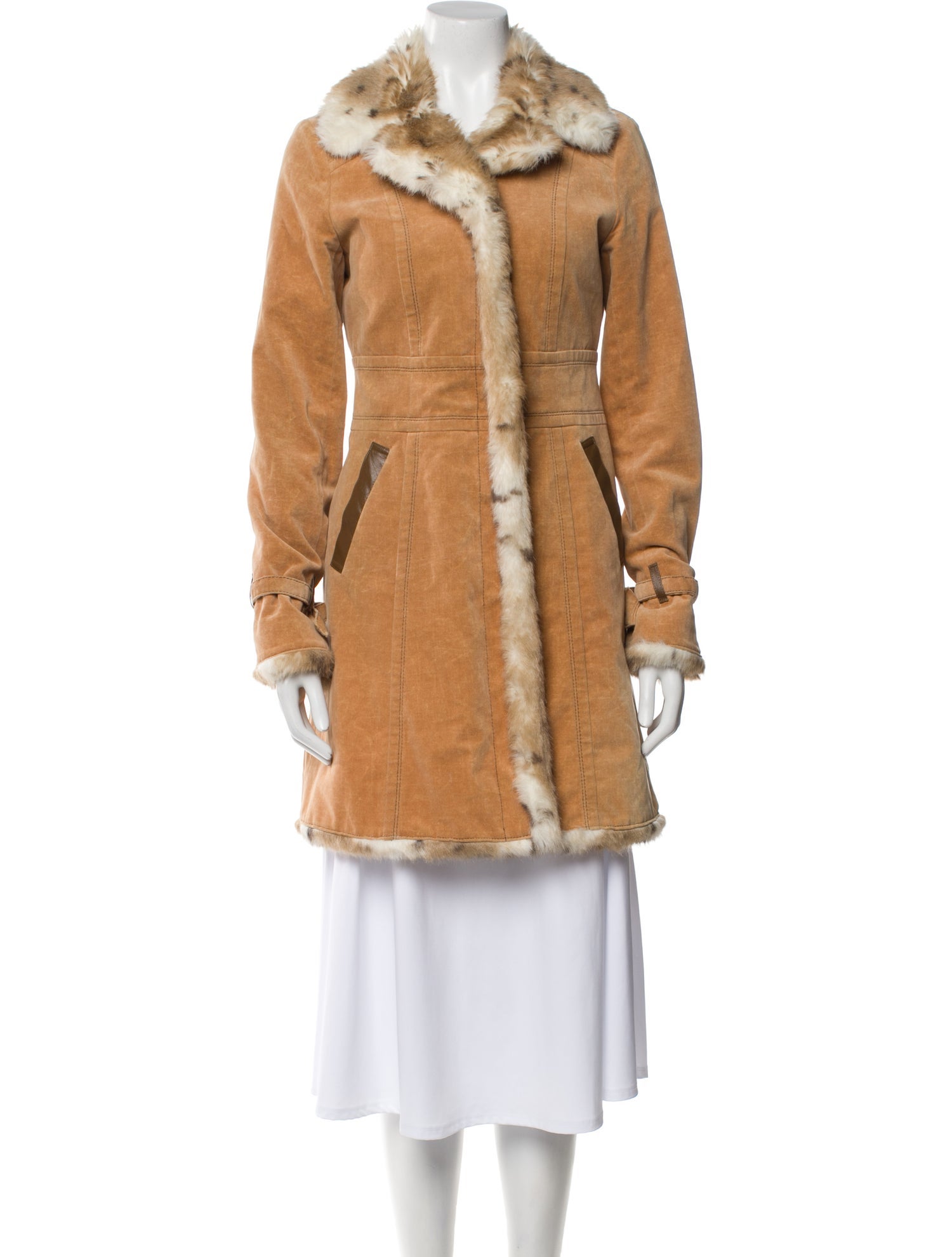 Burberry Blue Label Shearling Faux Fur Coat