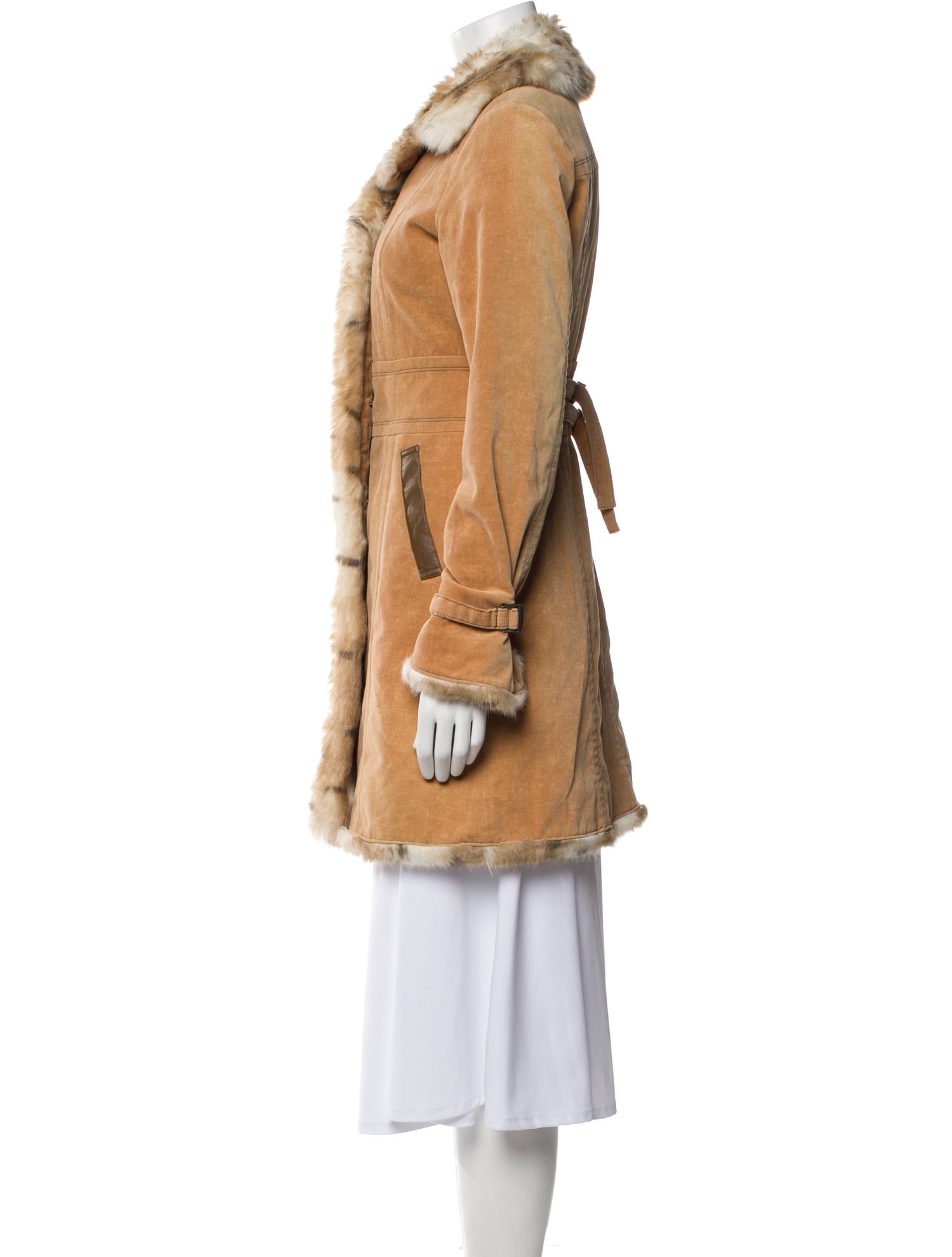 Burberry Blue Label Shearling Faux Fur Coat