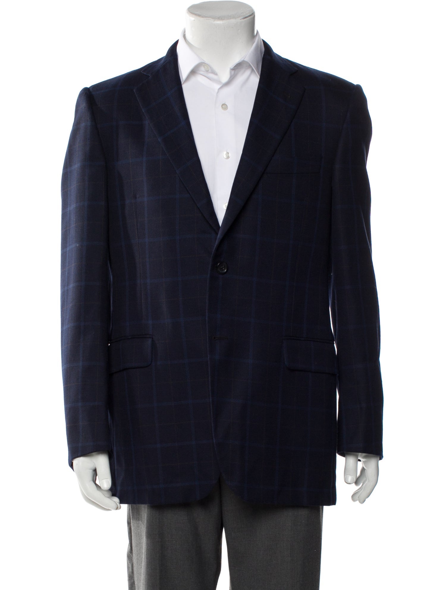 Burberry London Abstract Check Wool Blazer