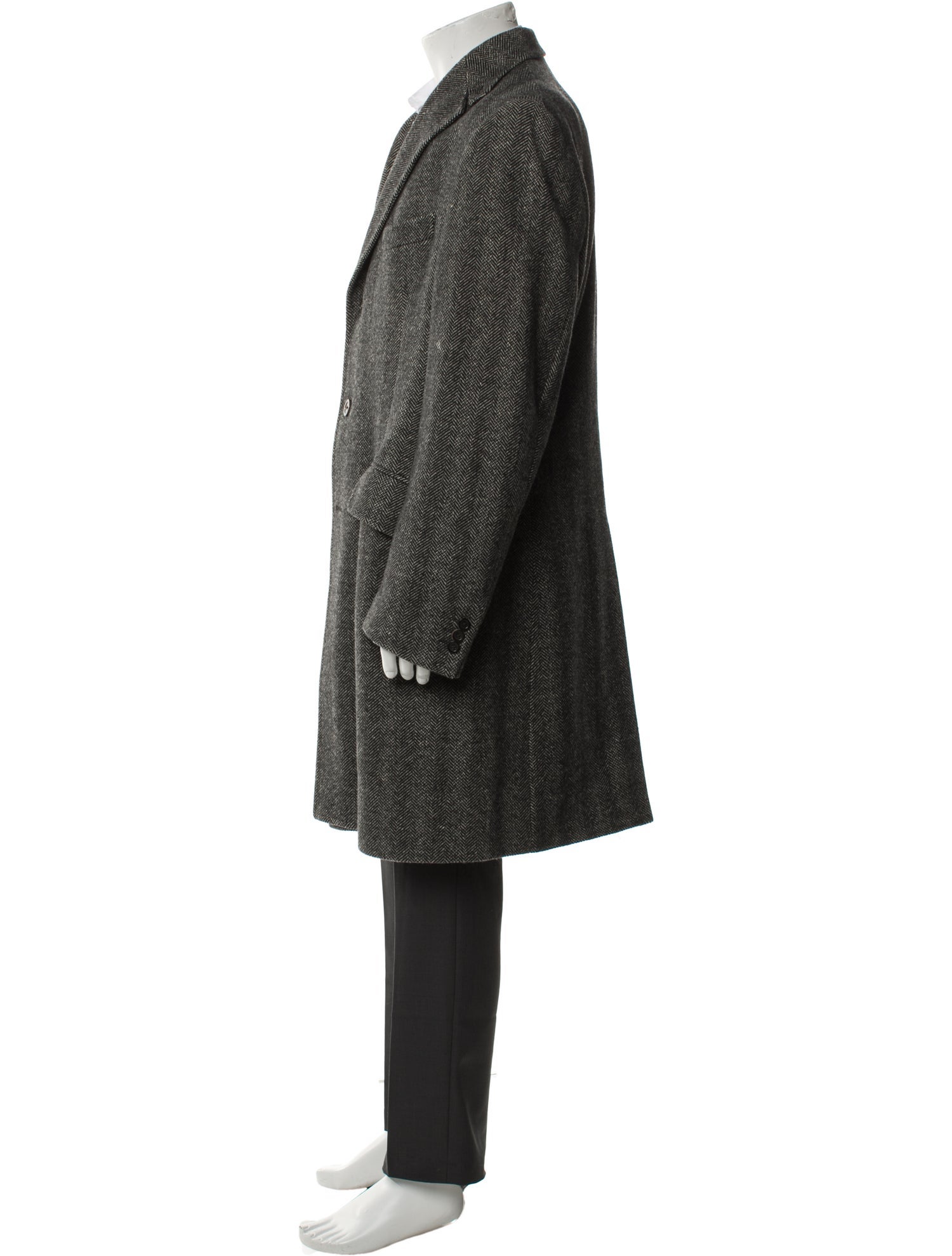 Burberry London Wool Tweed Pattern Overcoat