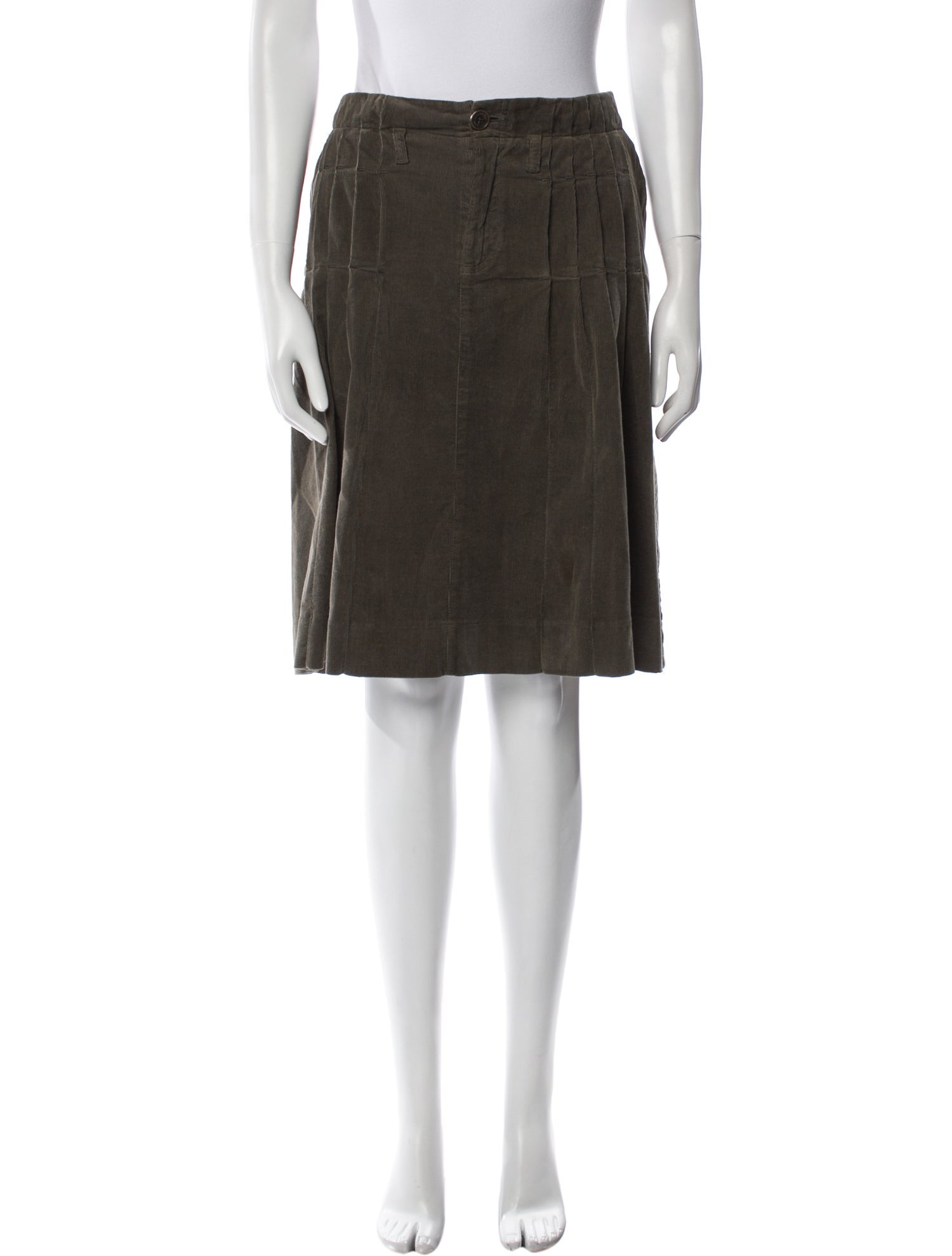 Burberry London Pleated Accents Knee-Length Skirt