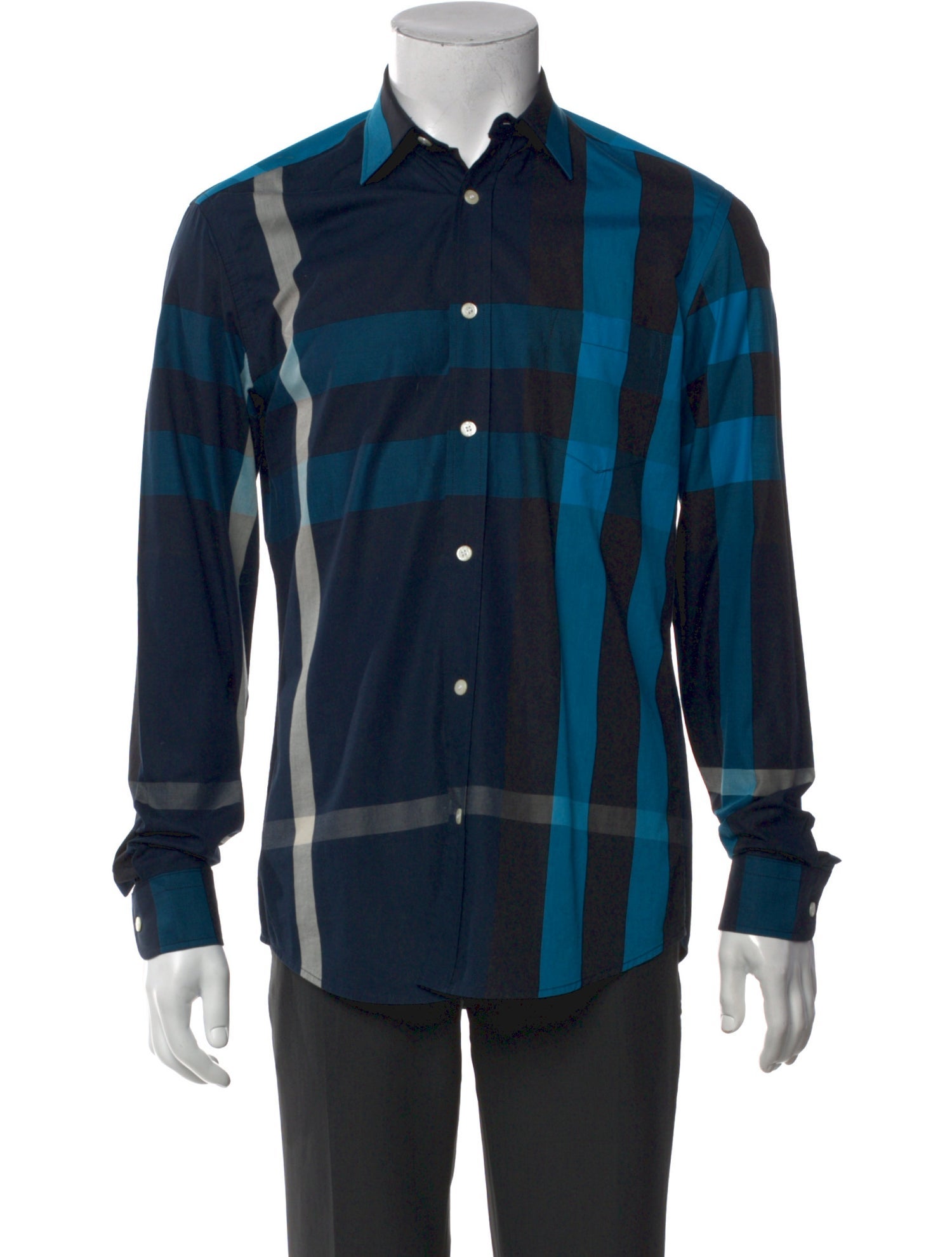 Burberry London Exploded Check Pattern Long Sleeve Shirt