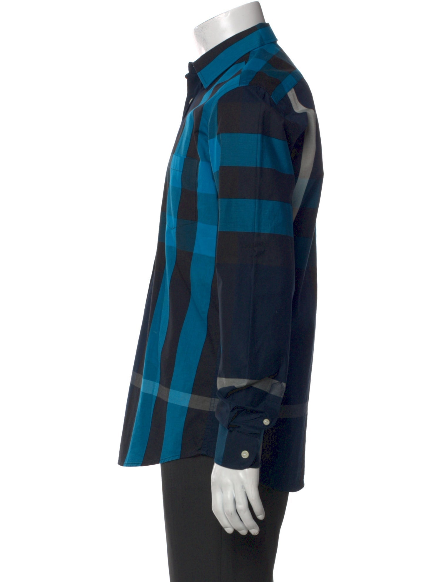 Burberry London Exploded Check Pattern Long Sleeve Shirt