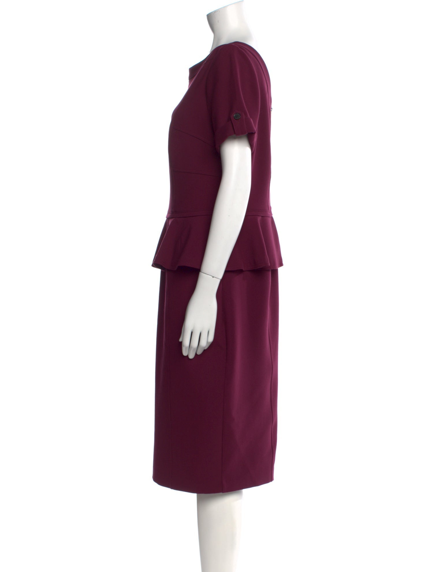 Burberry London Bateau Neckline Midi Length Dress