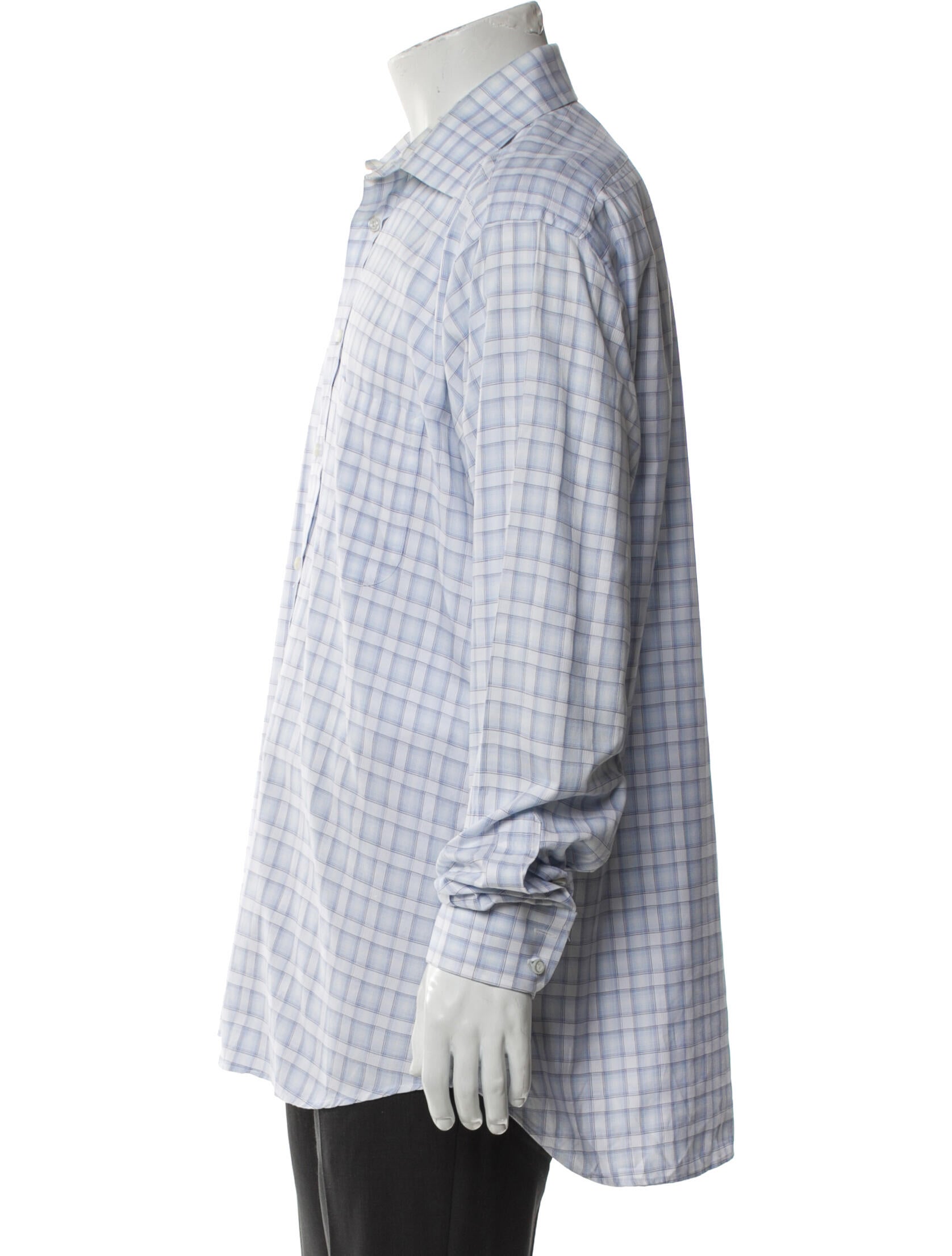 Burberry London Plaid Print Long Sleeve Dress Shirt