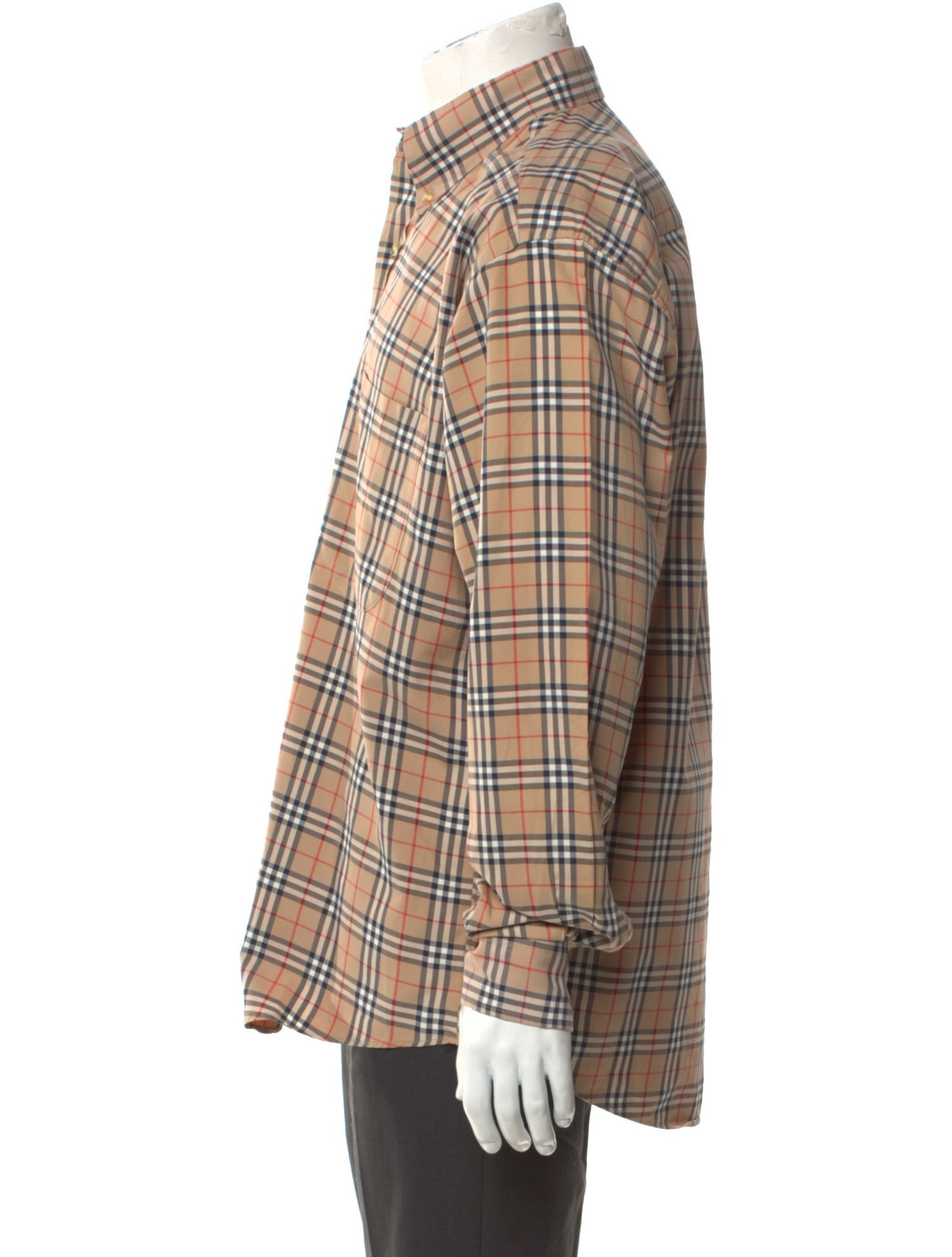 Burberry London House Check Pattern Long Sleeve Dress Shirt