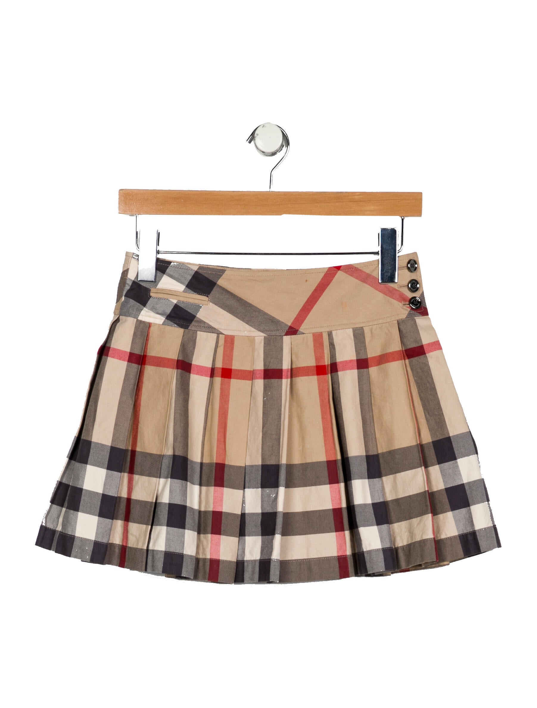 Burberry London Girls' Checkered Print Pleated Skirt