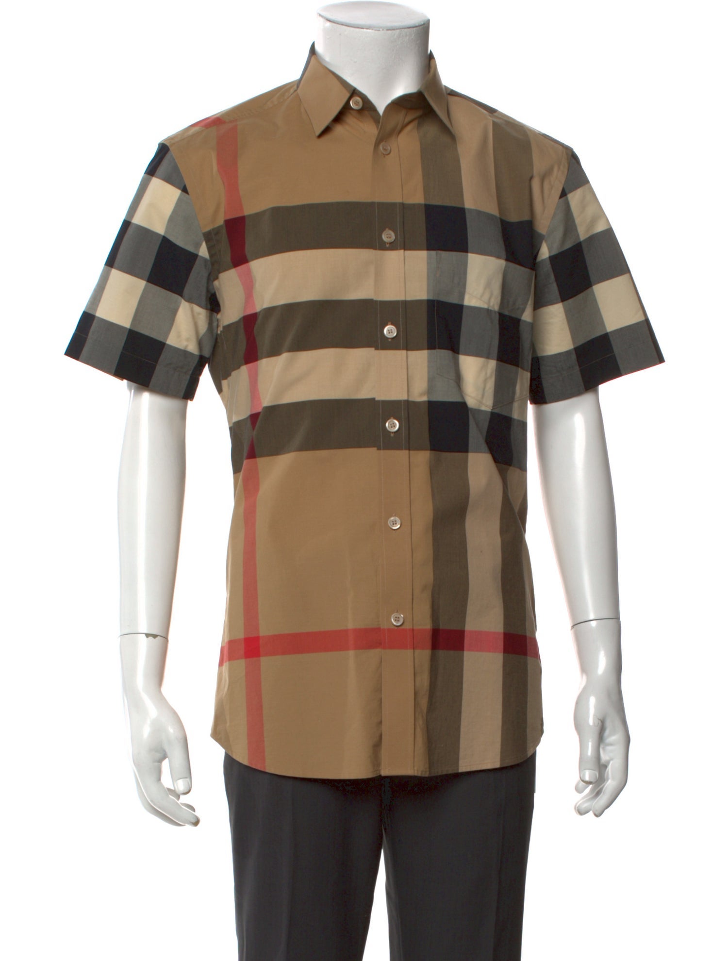 Burberry Plaid Print Short Sleeve Shirt