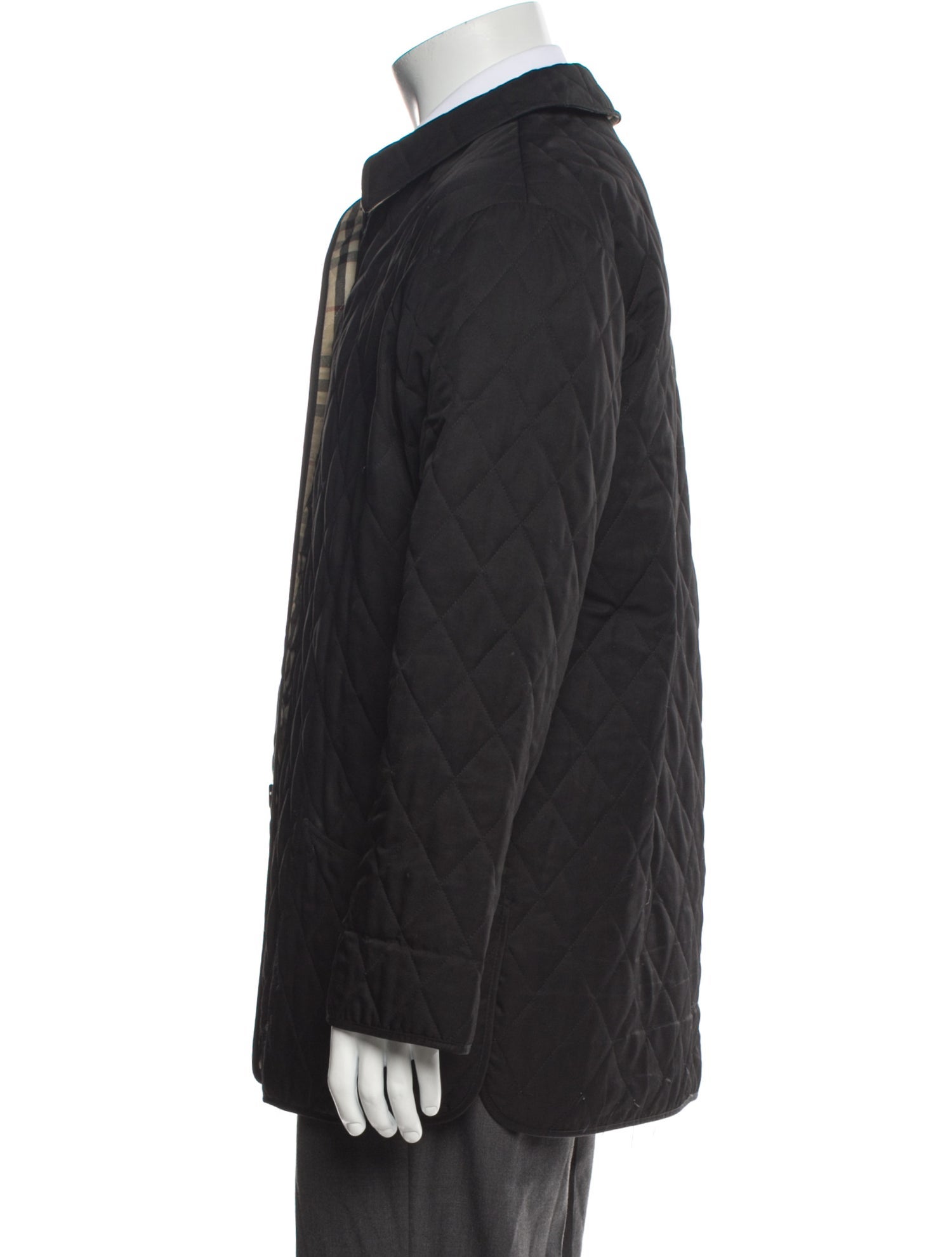 Burberry London Nova Check Pattern Puffer Coat