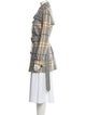 Burberry London Wool Plaid Print Trench Coat