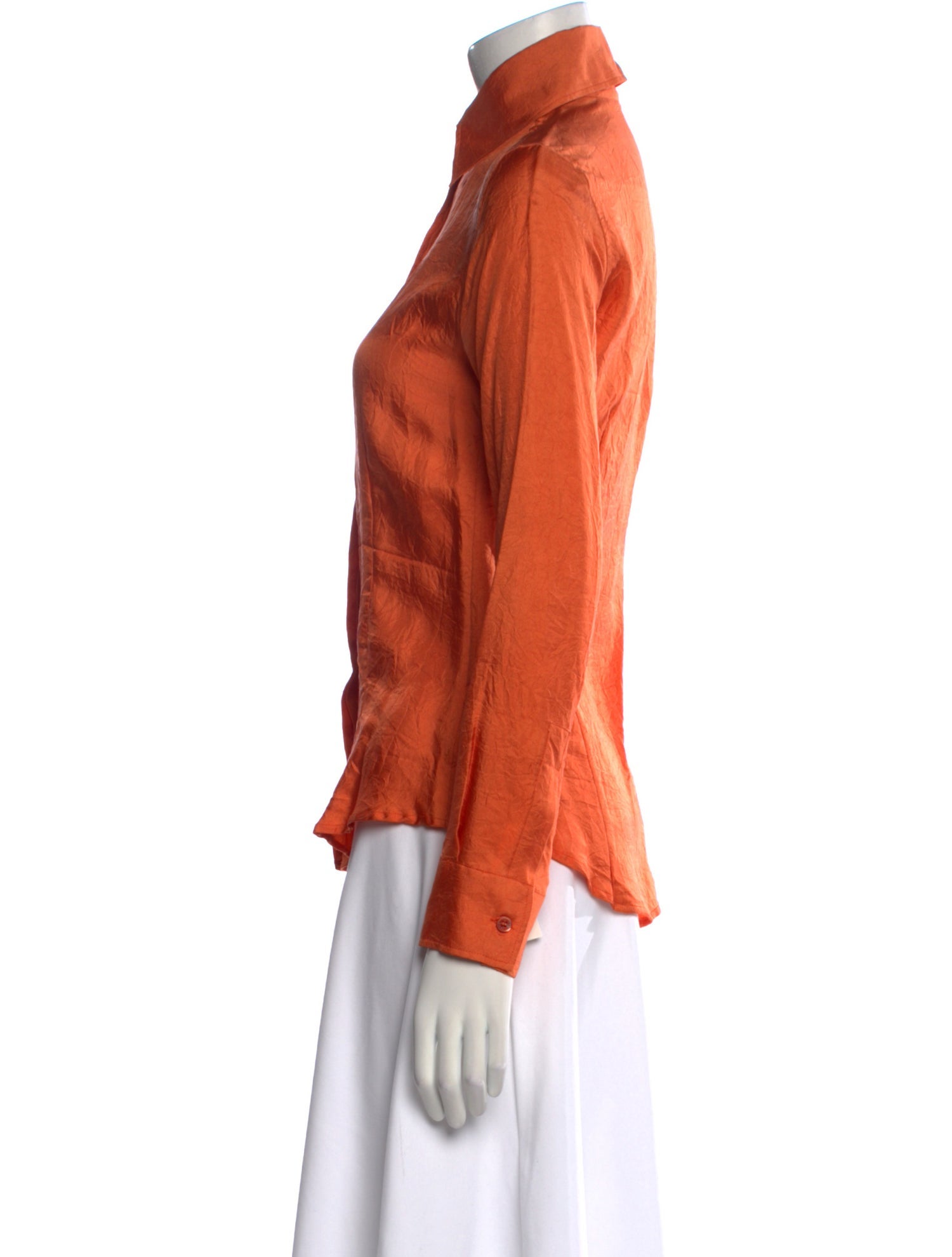 Burberry London Silk Long Sleeve Button-Up Top