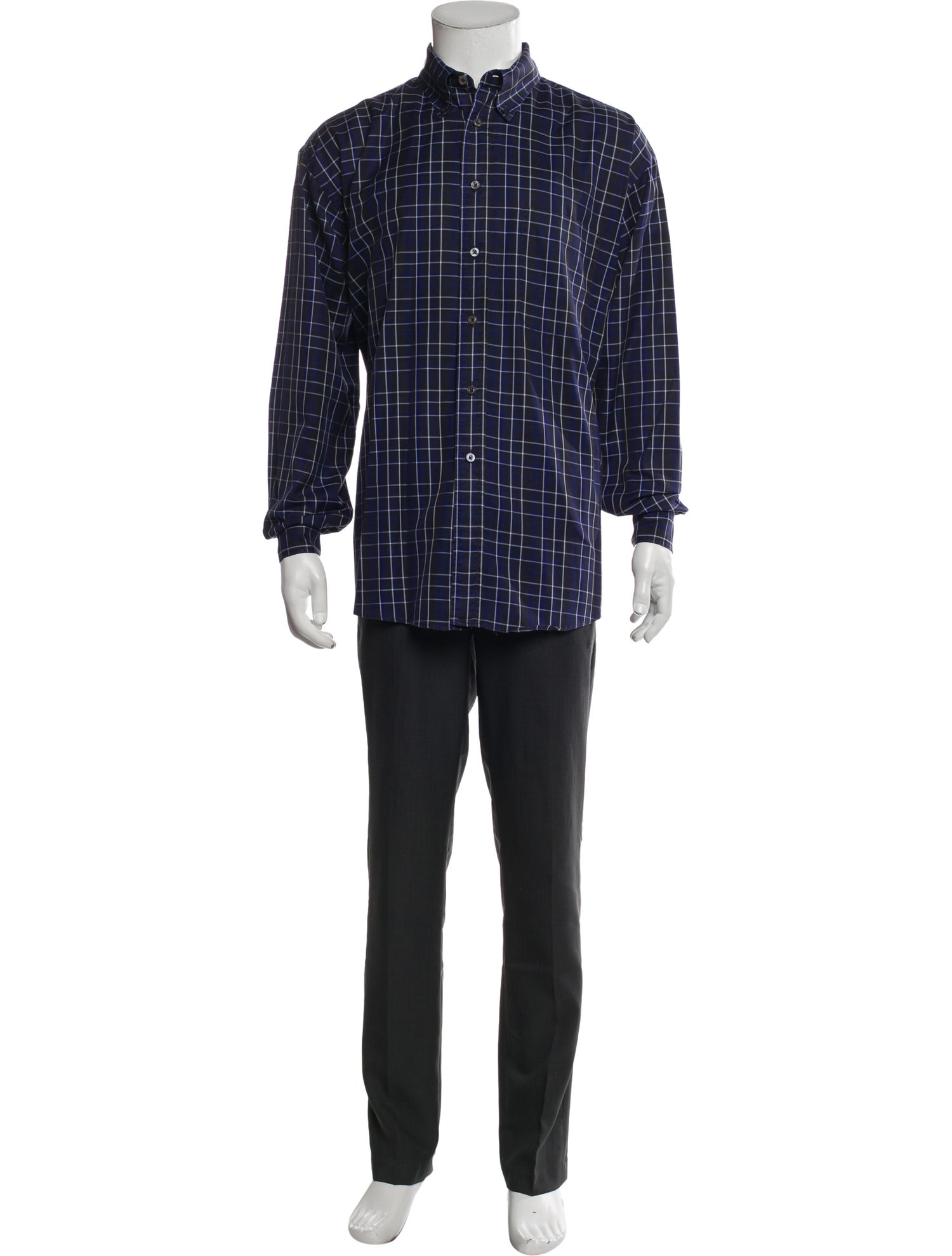 Burberry London Plaid Print Long Sleeve Shirt