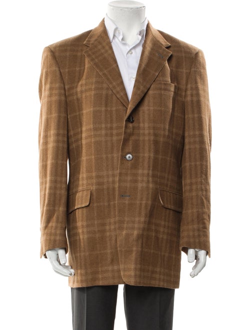 Burberry London Plaid Print Blazer