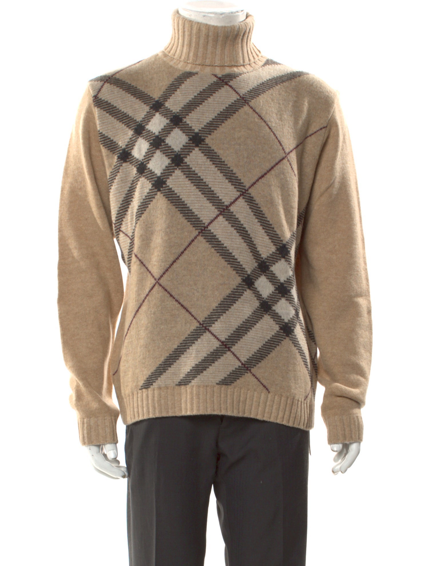 Burberry London Super Nova Check Pattern Wool Pullover