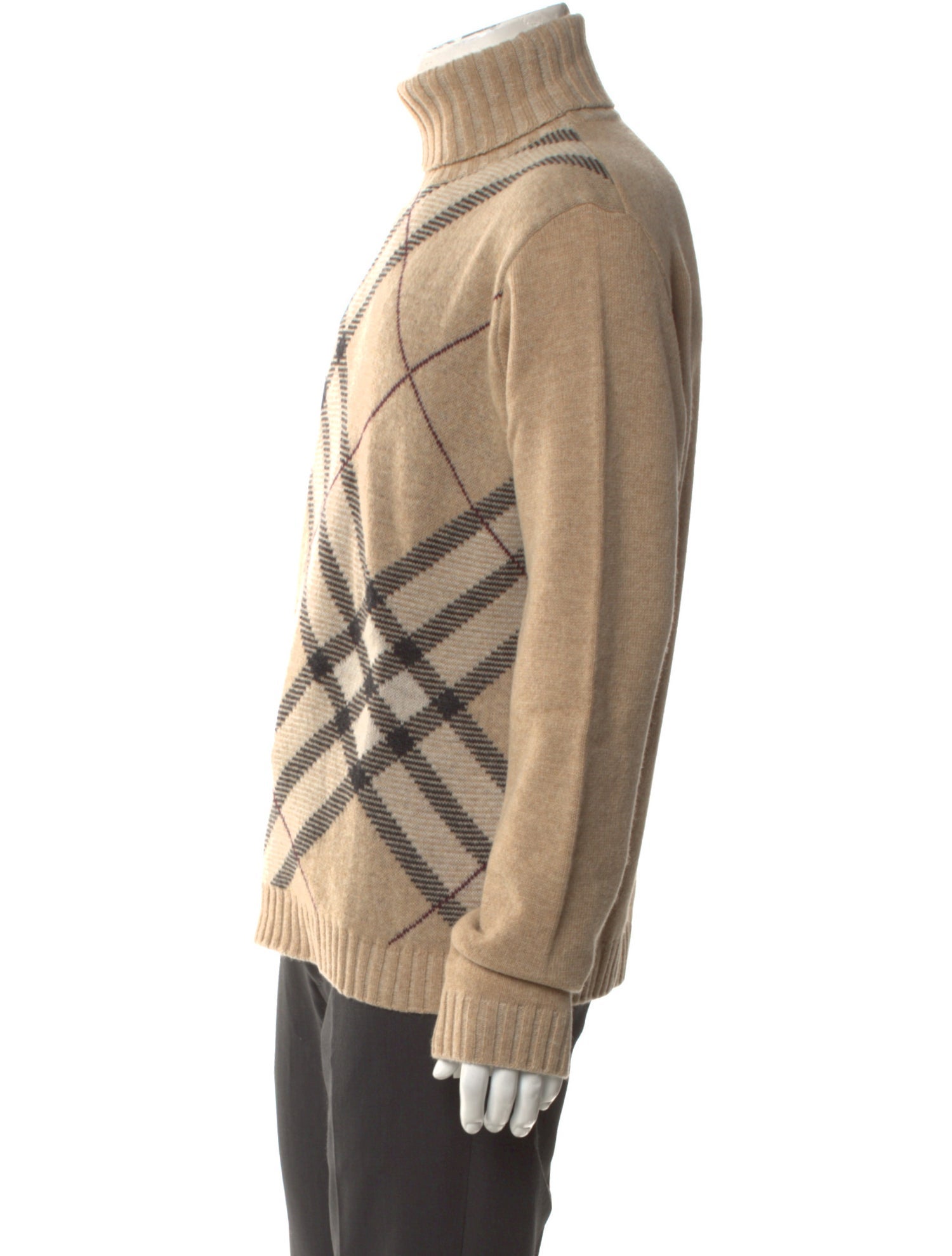 Burberry London Super Nova Check Pattern Wool Pullover