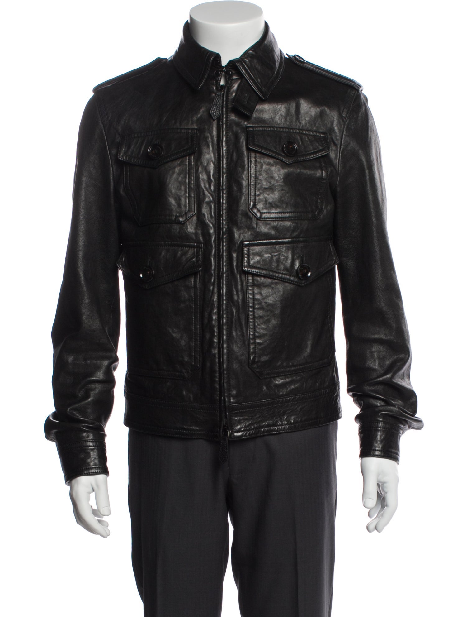 Burberry London Burberry London Mens black leather jacket