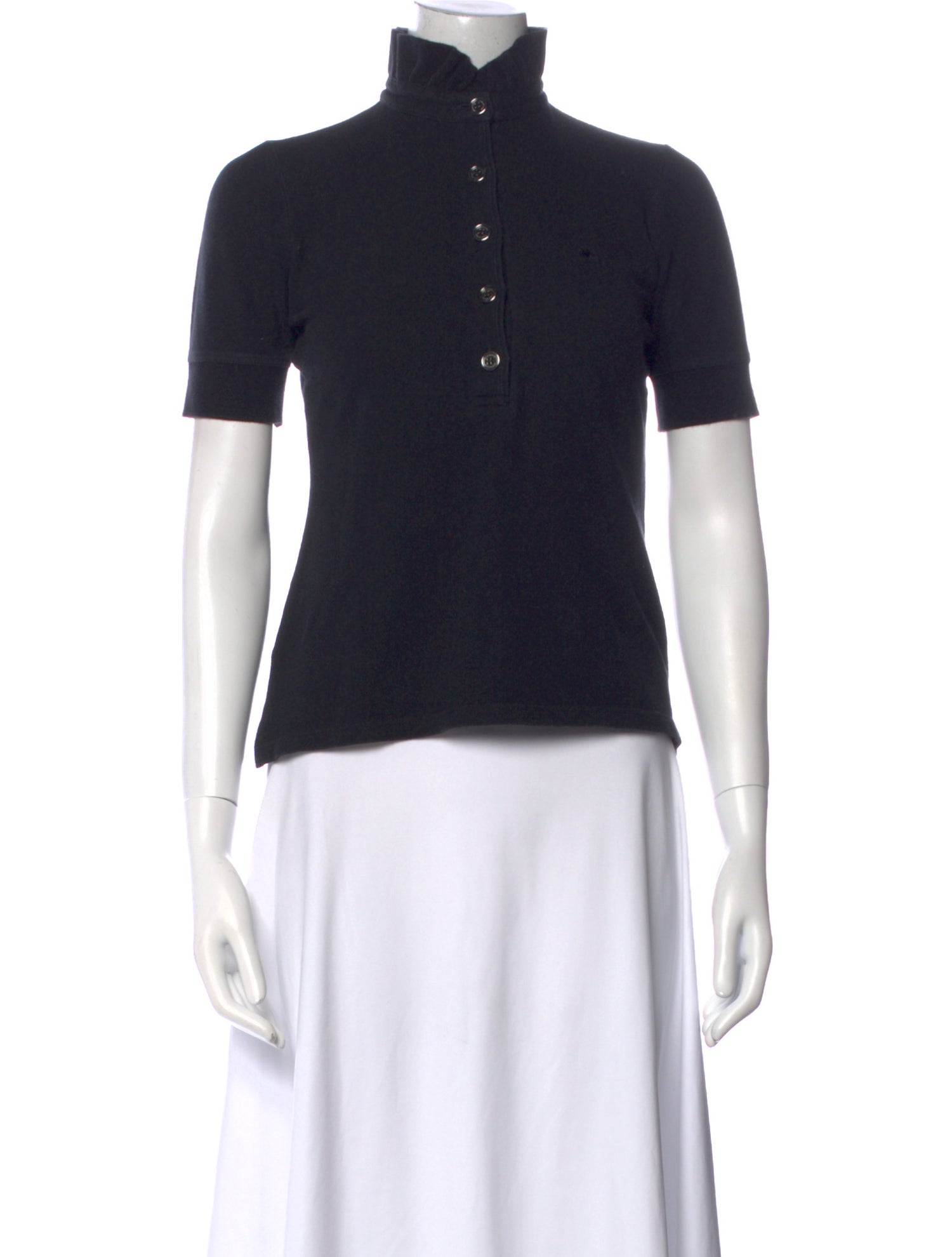 Burberry London Mock Neck Short Sleeve Polo