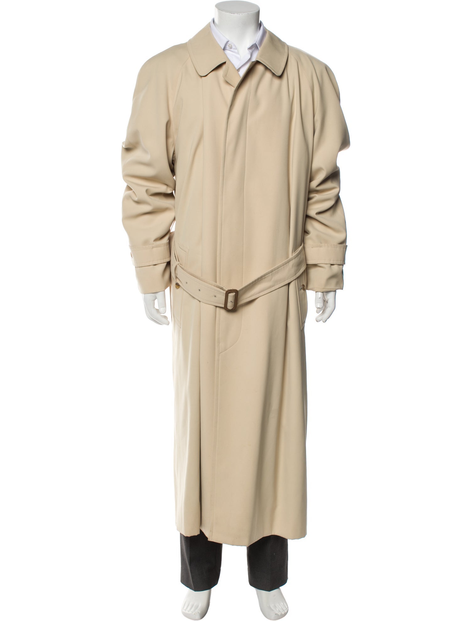 Burberry London Nova Check Pattern Wool Trench Coat