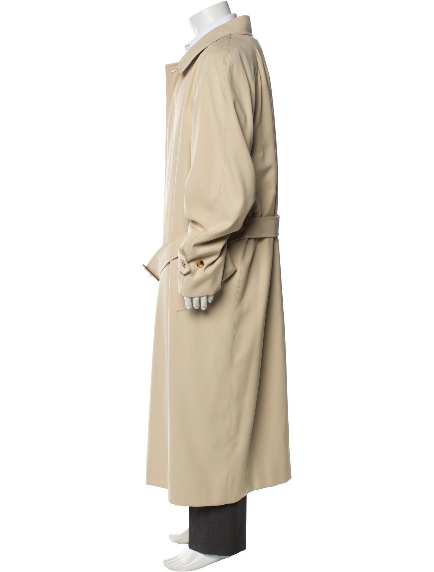 Burberry London Nova Check Pattern Wool Trench Coat