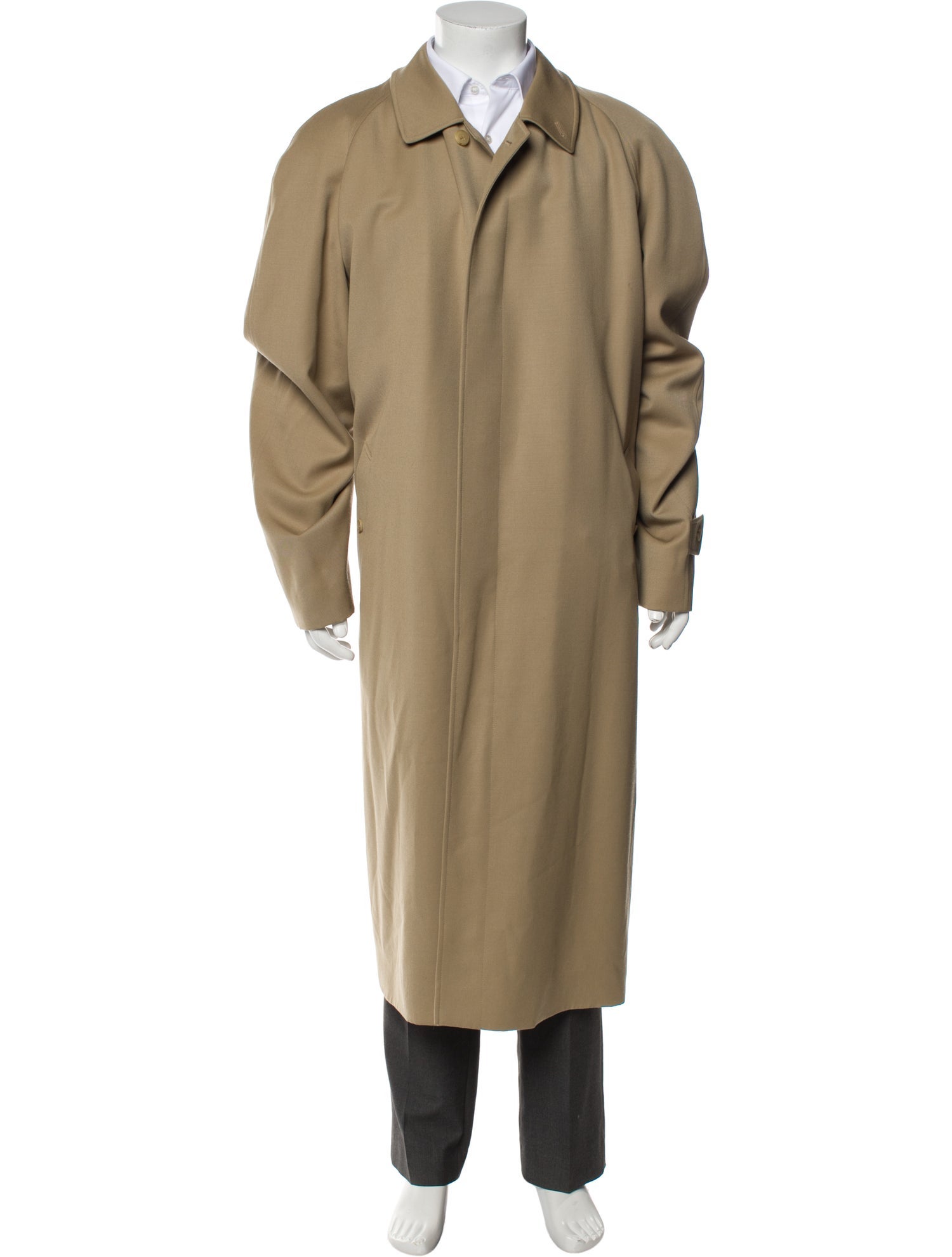 Burberry London Nova Check Pattern Wool Trench Coat