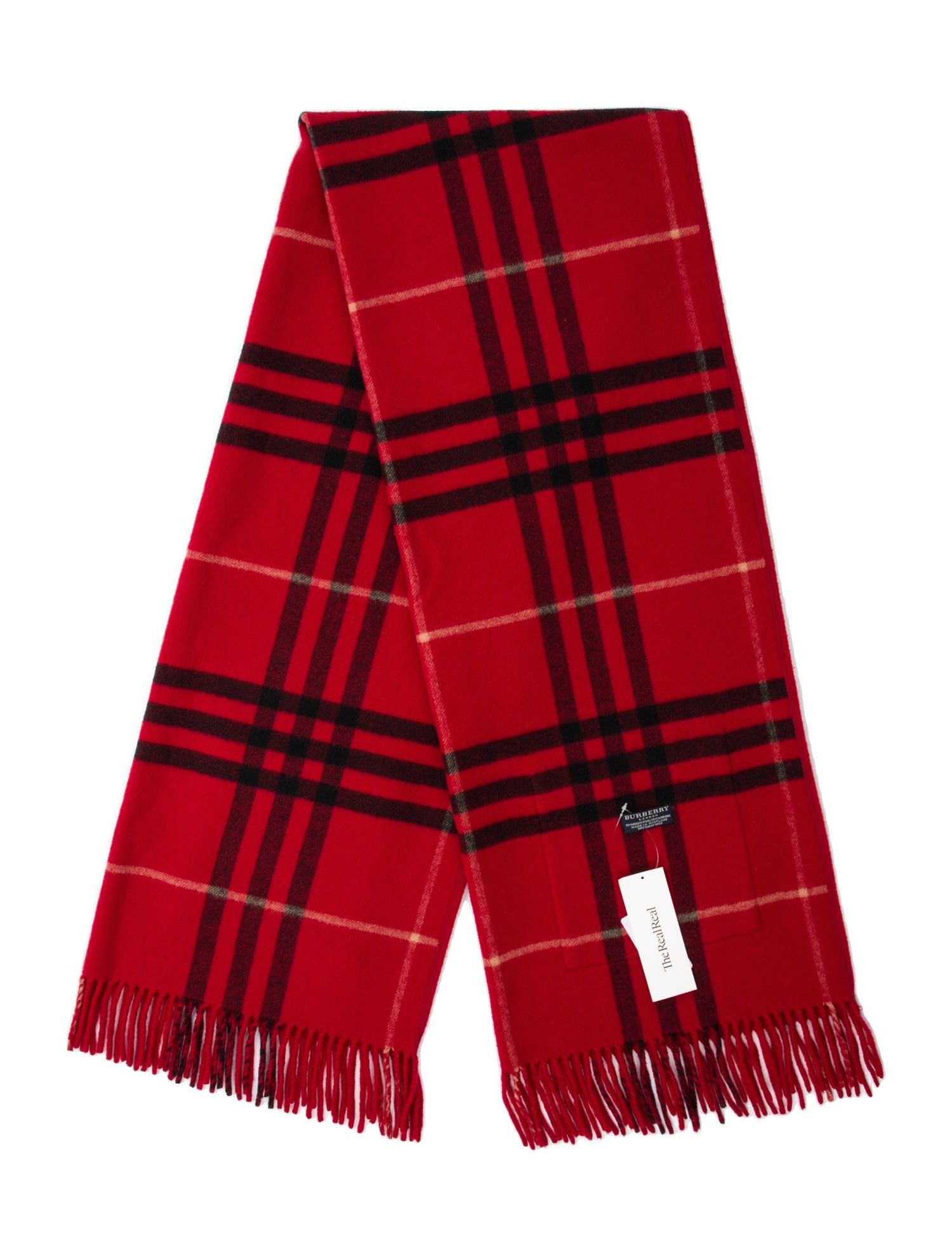 Burberry London Merino Wool Plaid Print Scarf