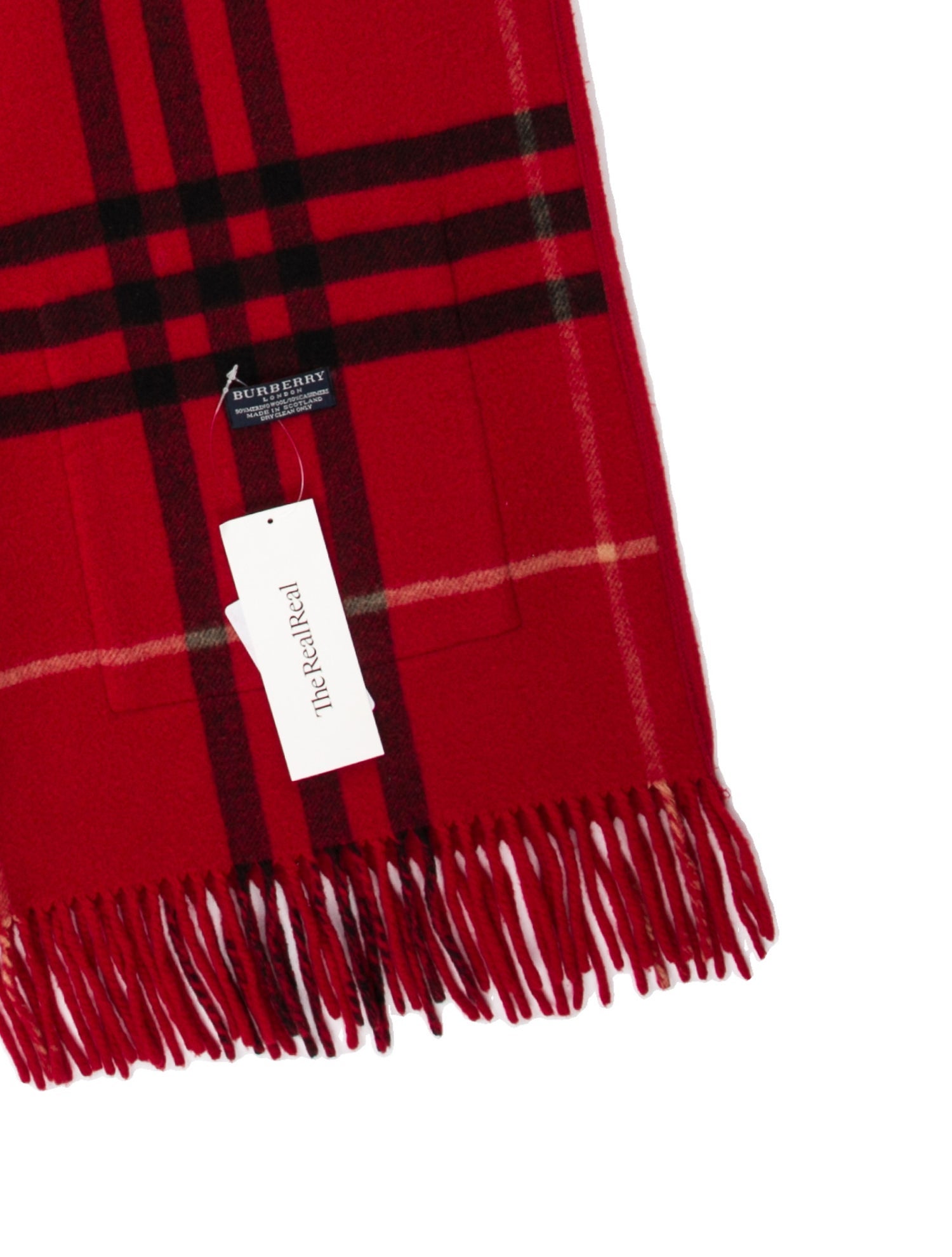 Burberry London Merino Wool Plaid Print Scarf