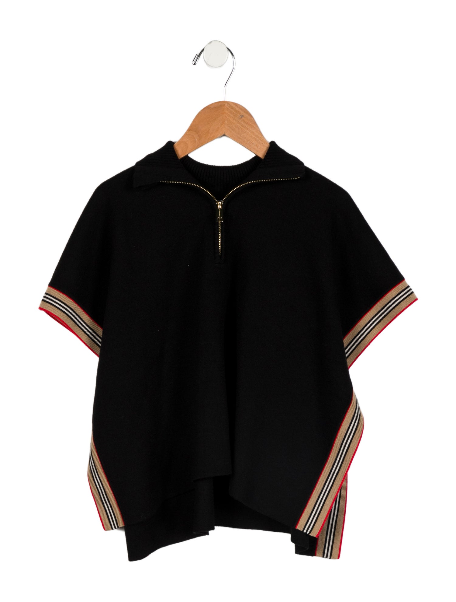 Burberry Girl's Ginny Icon Stripe Knit Cape w/ Tags