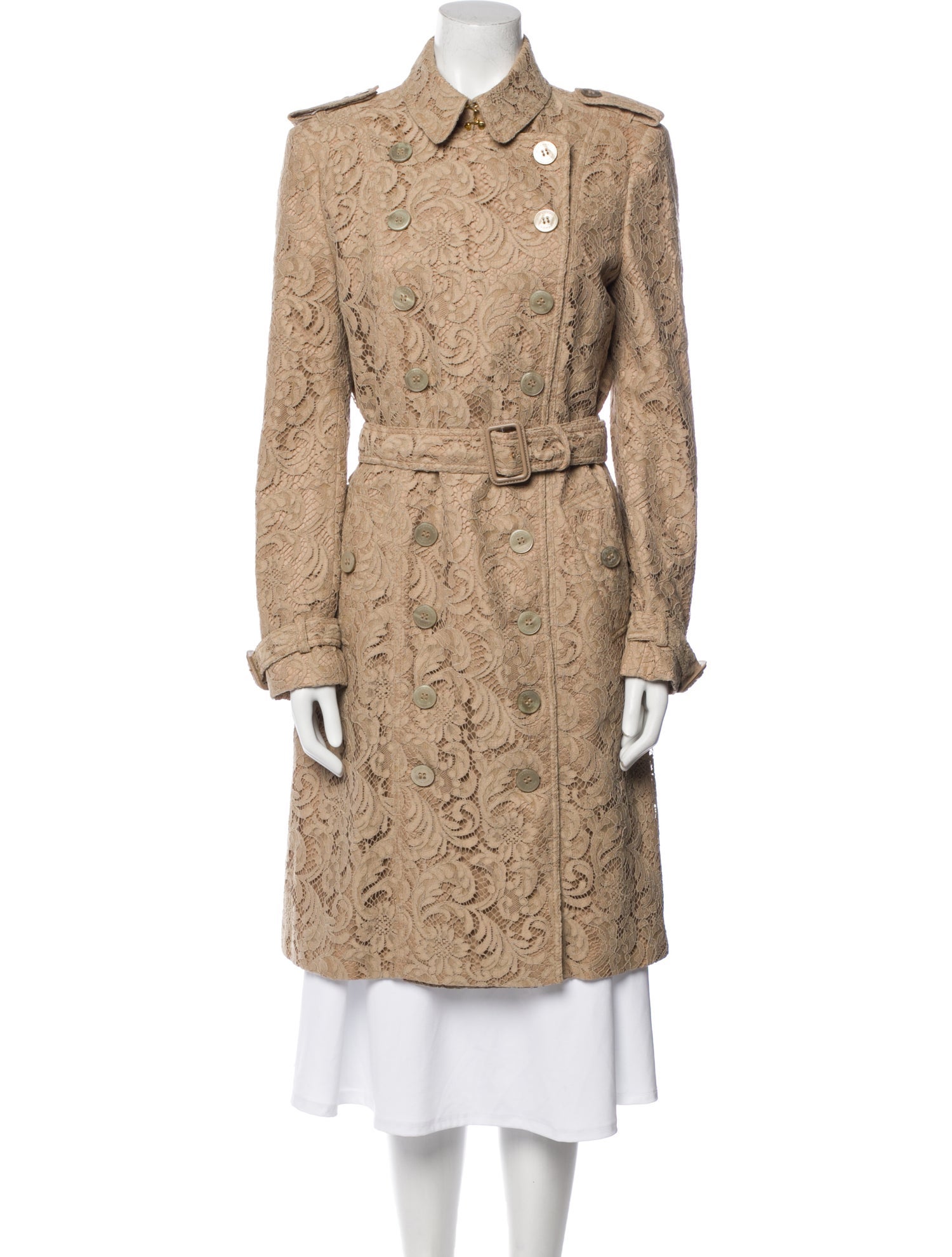 Burberry London Lace Pattern Trench Coat
