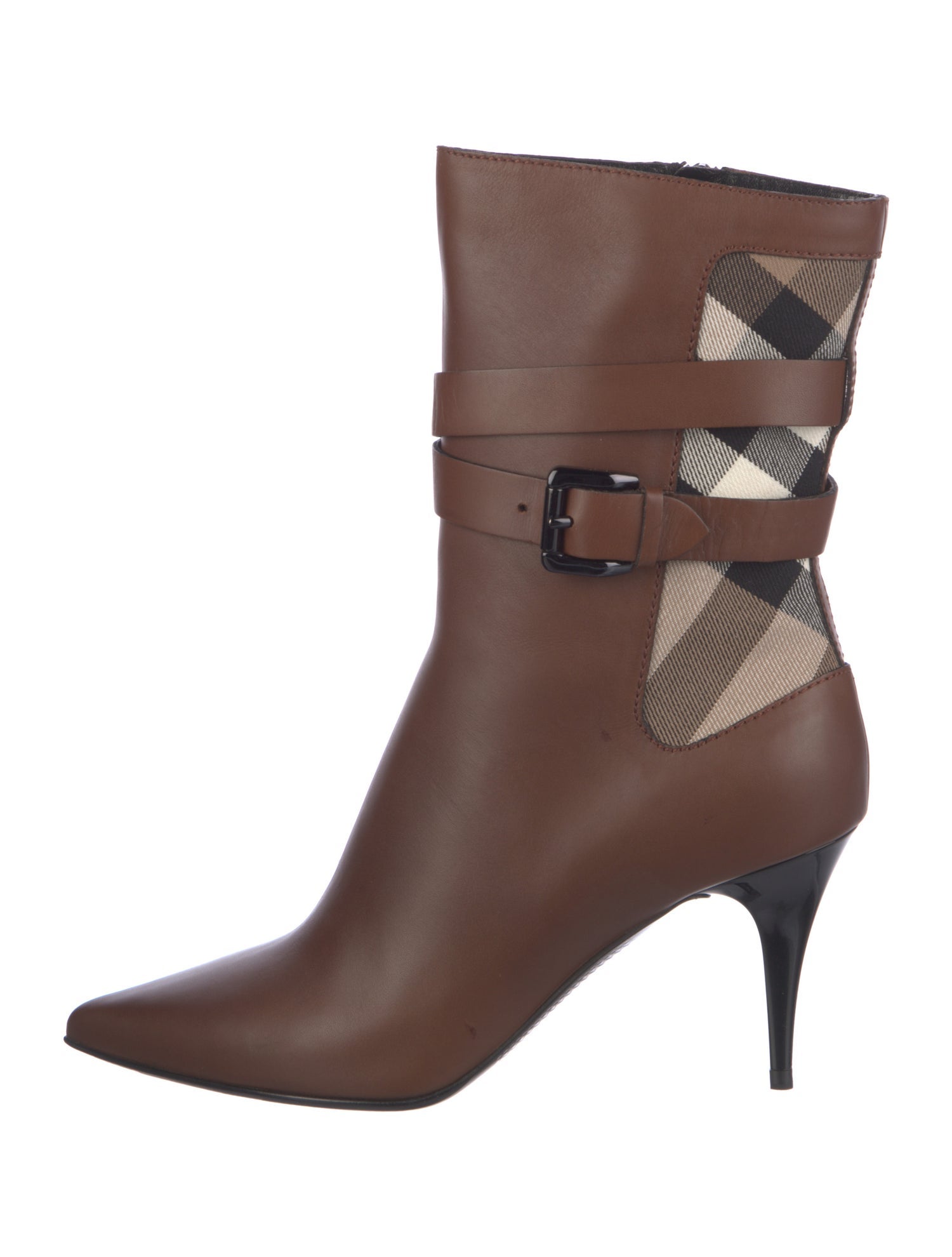 Burberry London Leather Graphic Print Boots