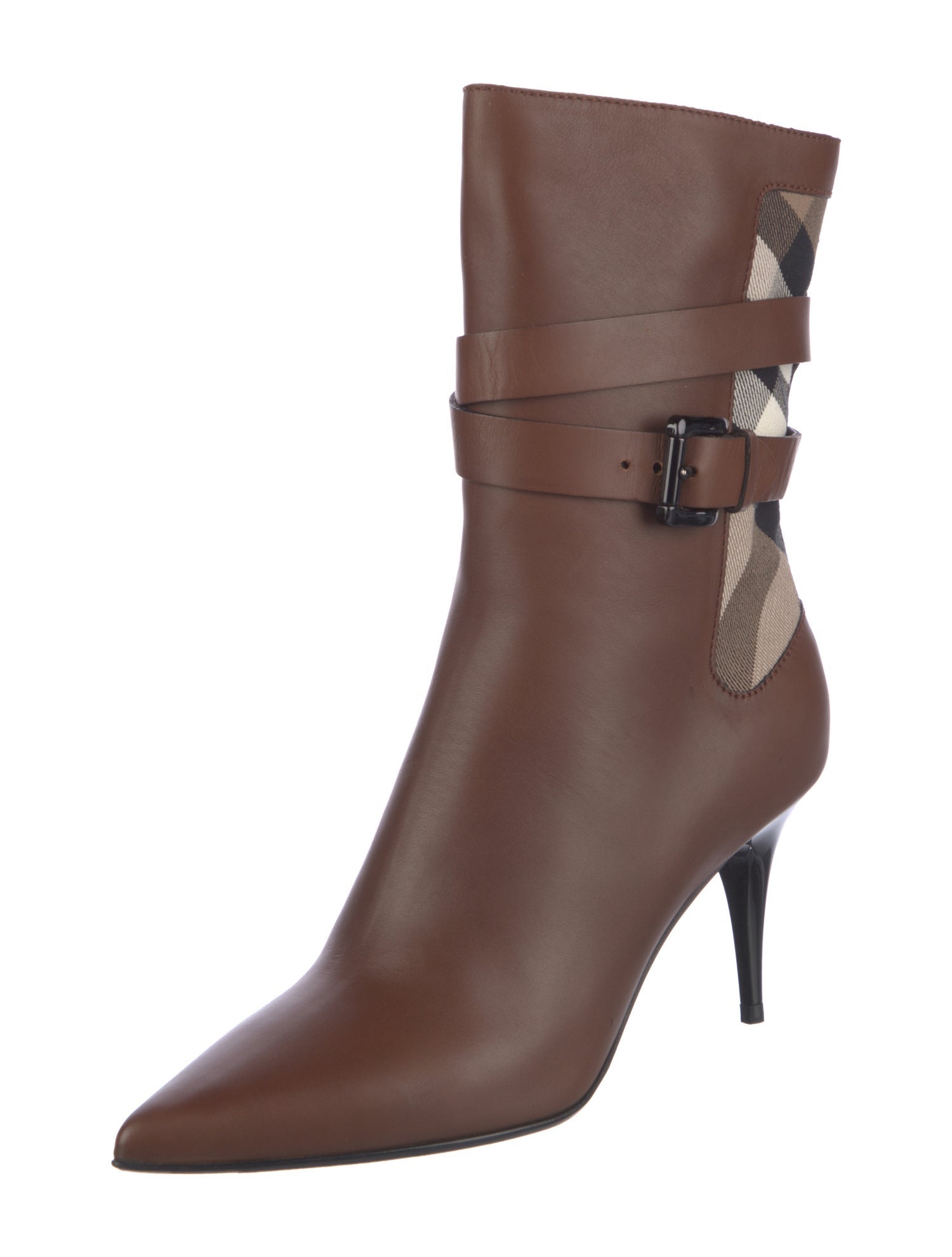Burberry London Leather Graphic Print Boots