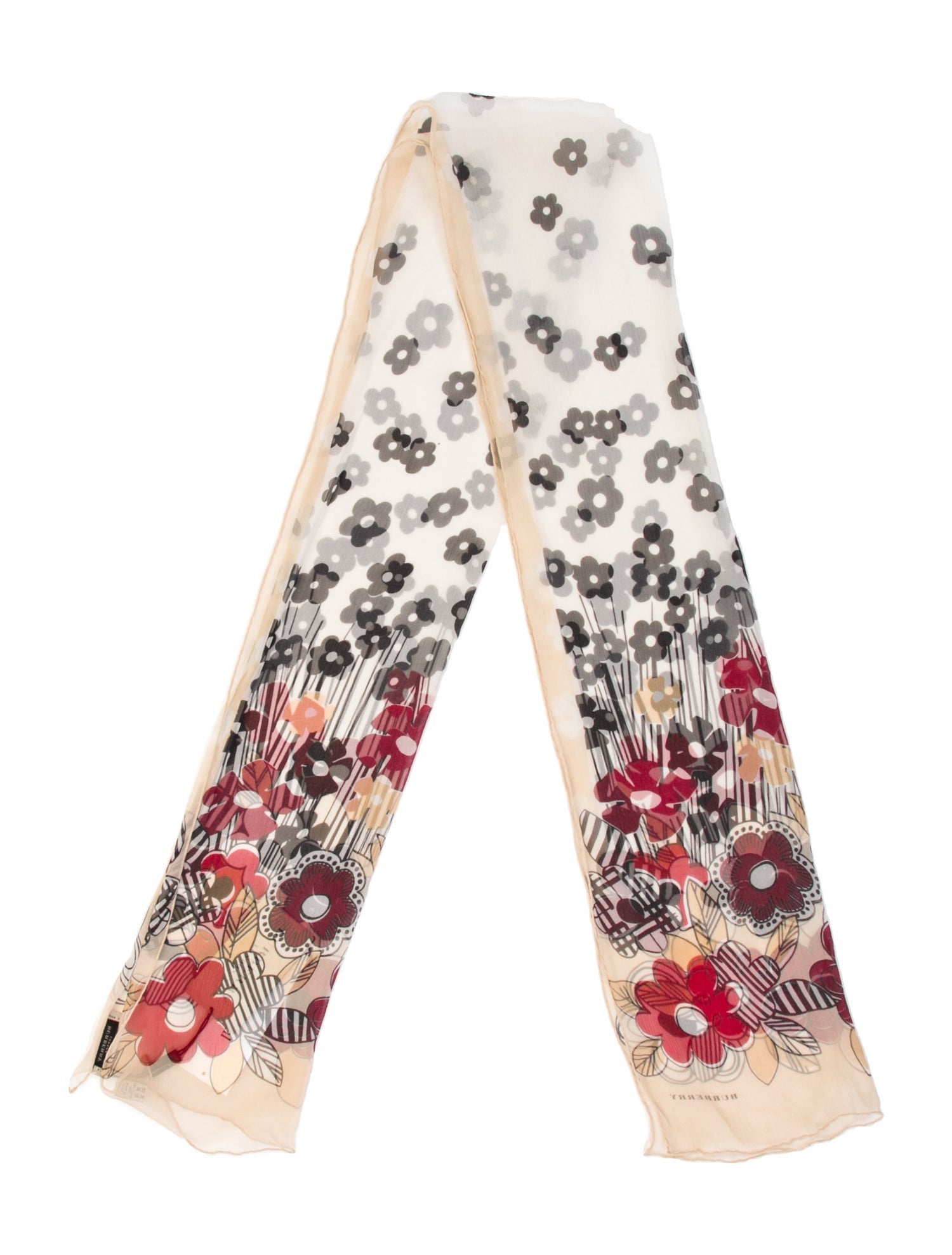 Burberry London Silk Floral Print Scarf