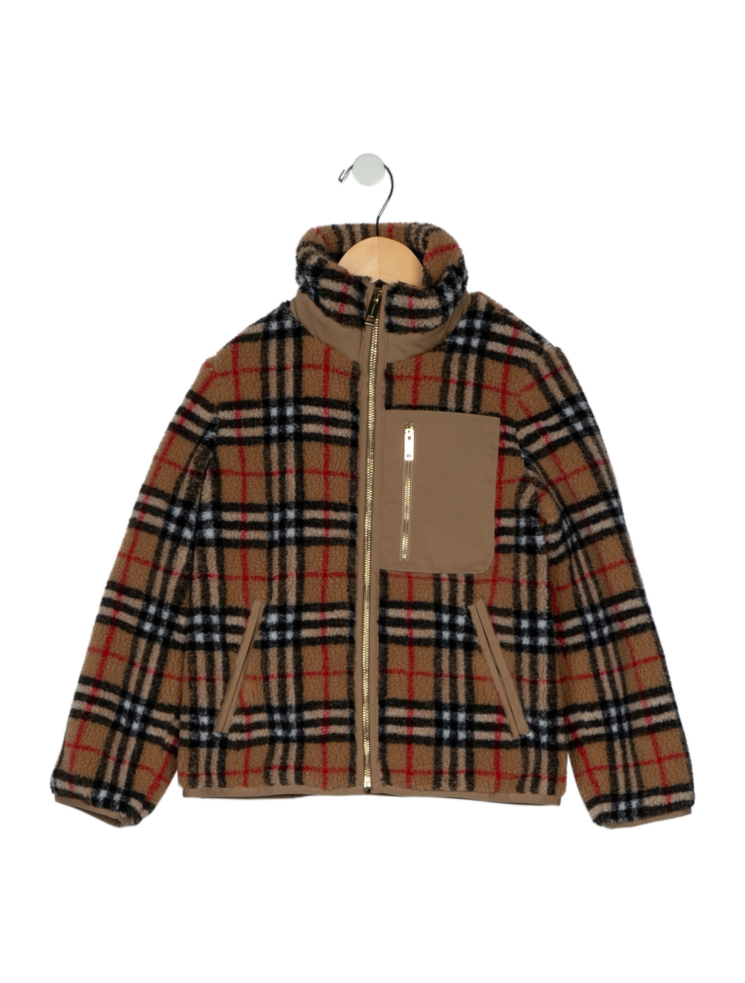 Burberry Boys Fleece Check Zip Jacket