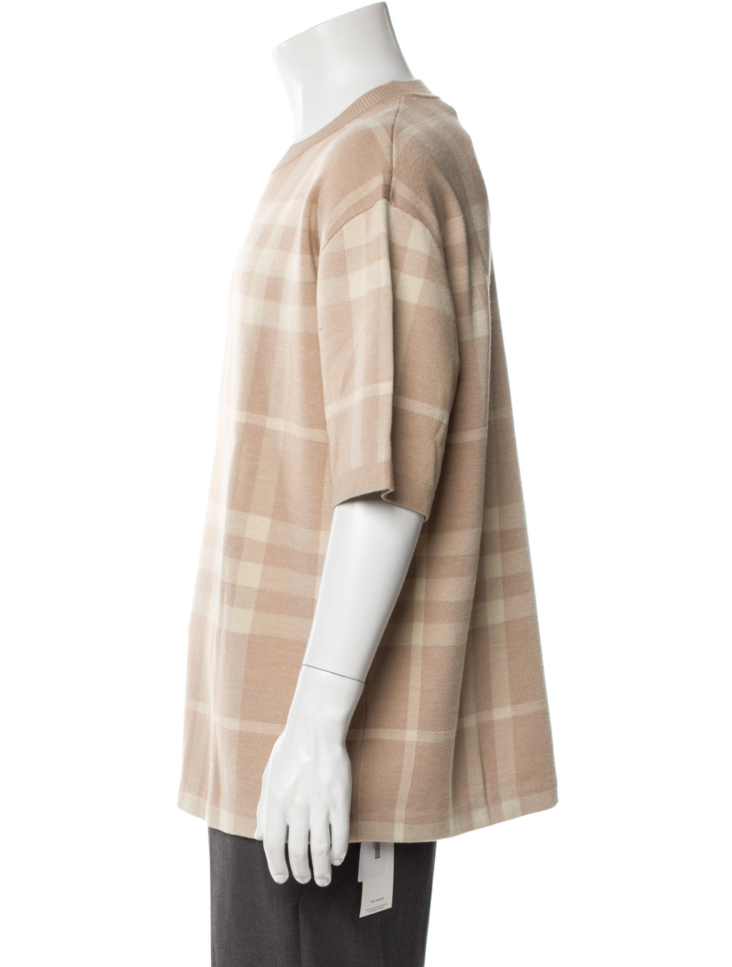 Burberry Wool Plaid Print T-Shirt w/ Tags