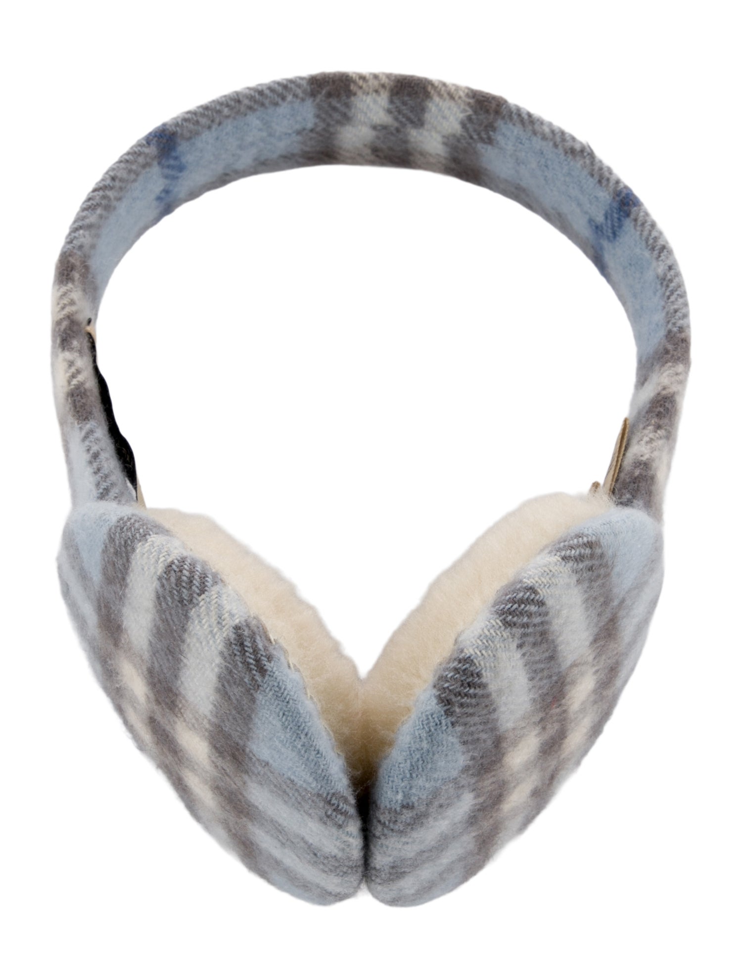 Burberry London Burberry London Blue Pattern Printed Cashmere Earmuffs