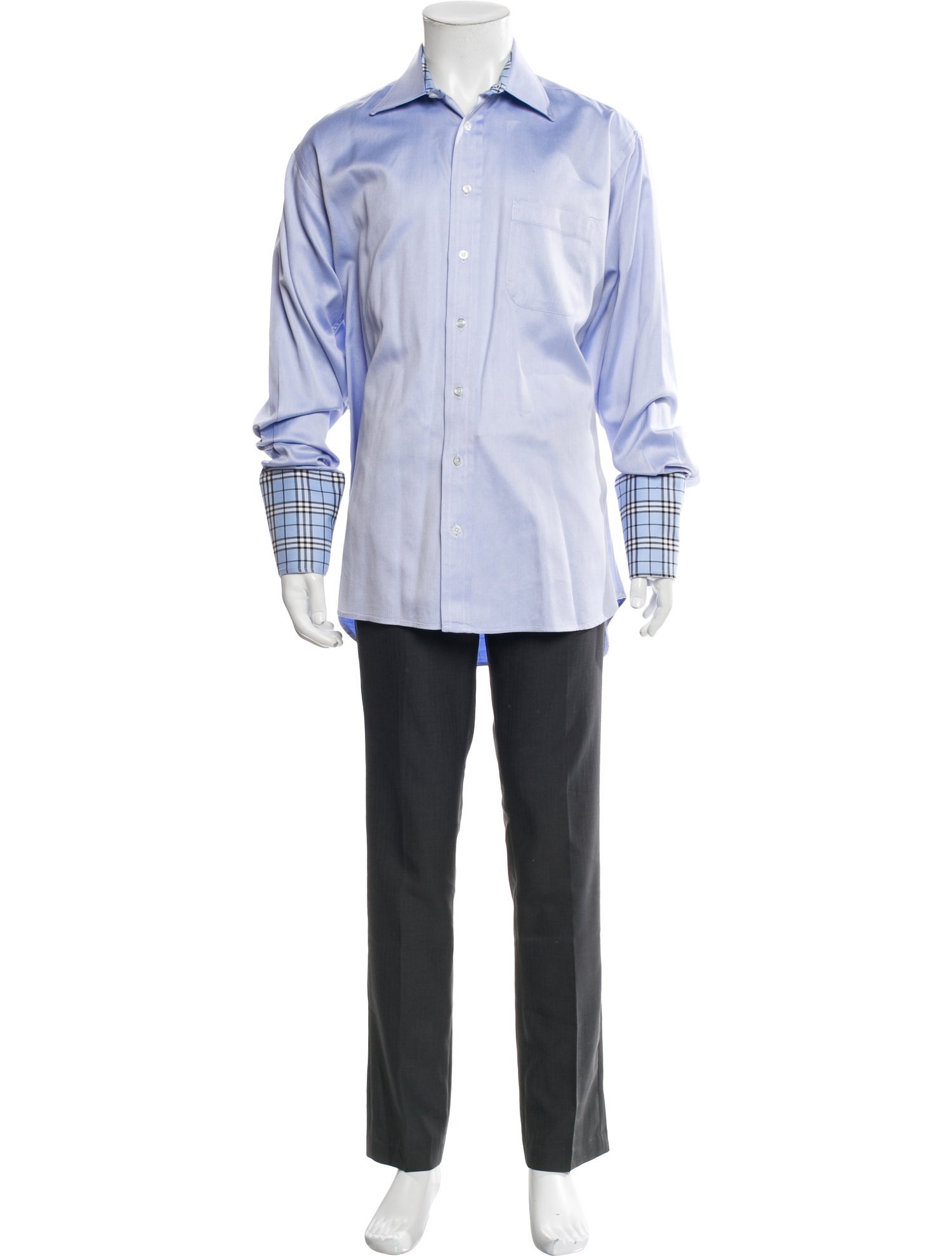 Burberry London House Check Pattern Long Sleeve Dress Shirt