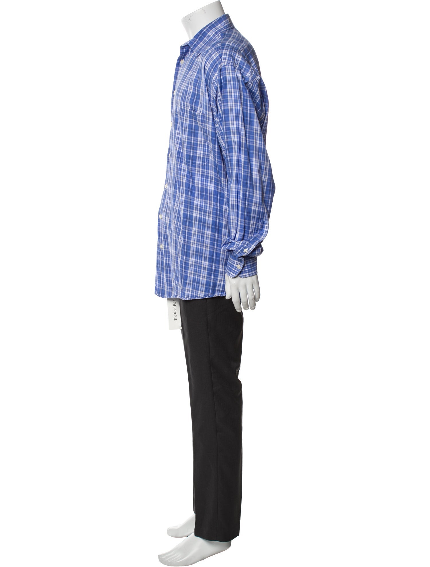 Burberry London Plaid Print Long Sleeve Dress Shirt