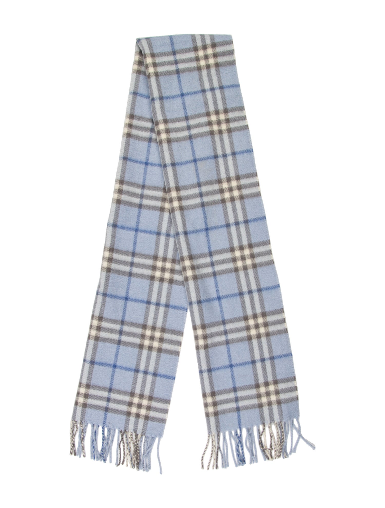 Burberry London Cashmere Plaid Print Scarf