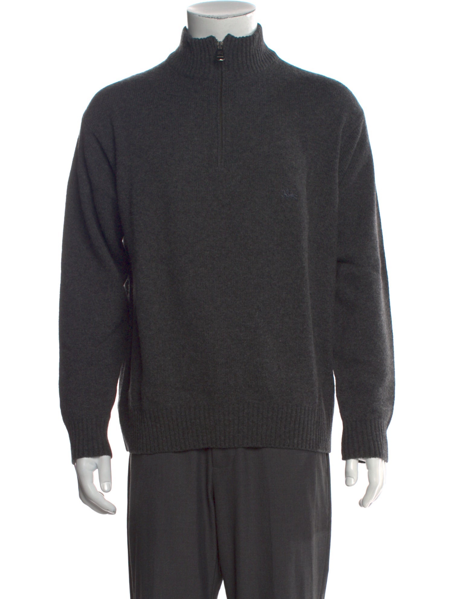 Burberry London House Check Pattern Wool Polo Sweater