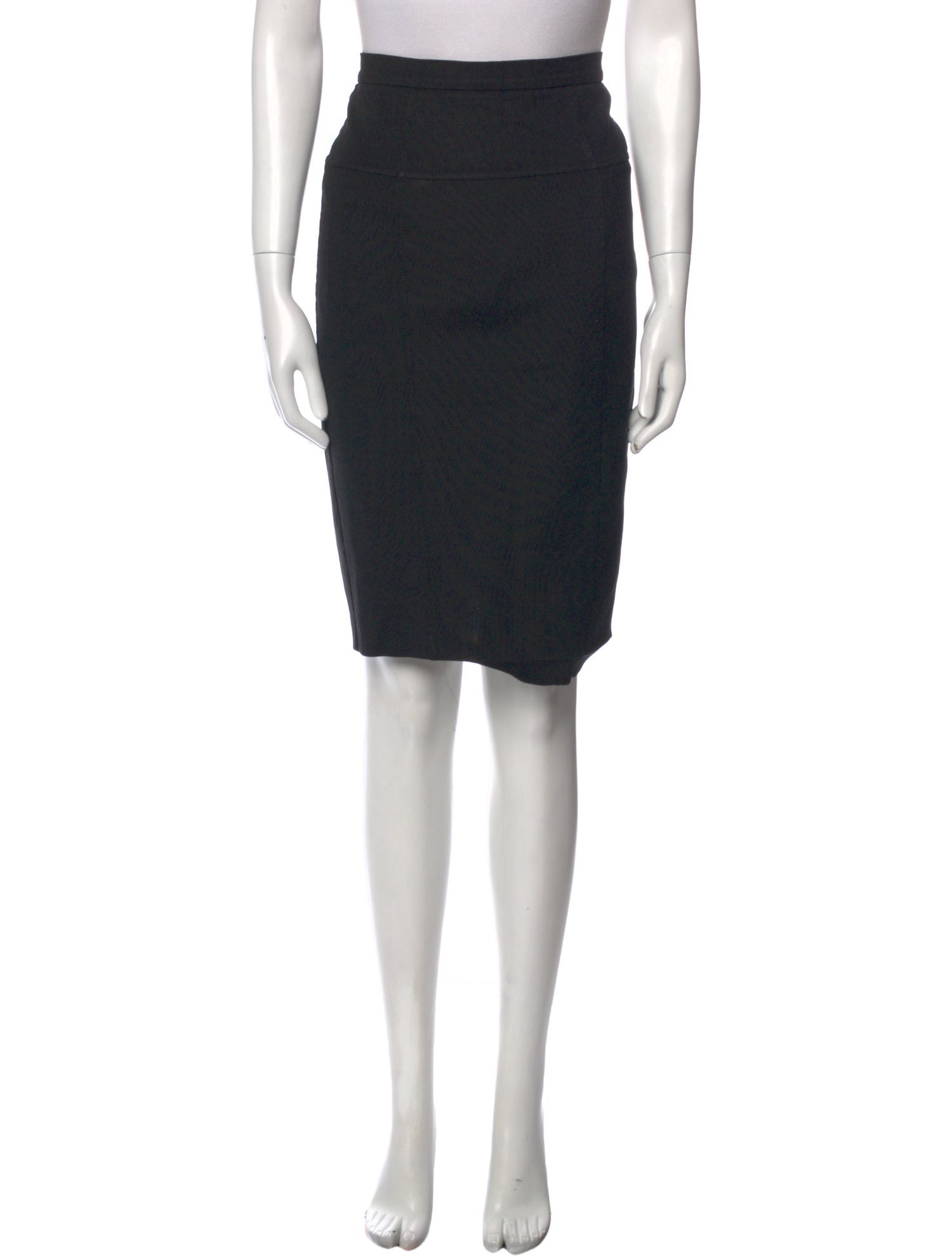 Burberry London Leather Trim Embellishment Knee-Length Skirt